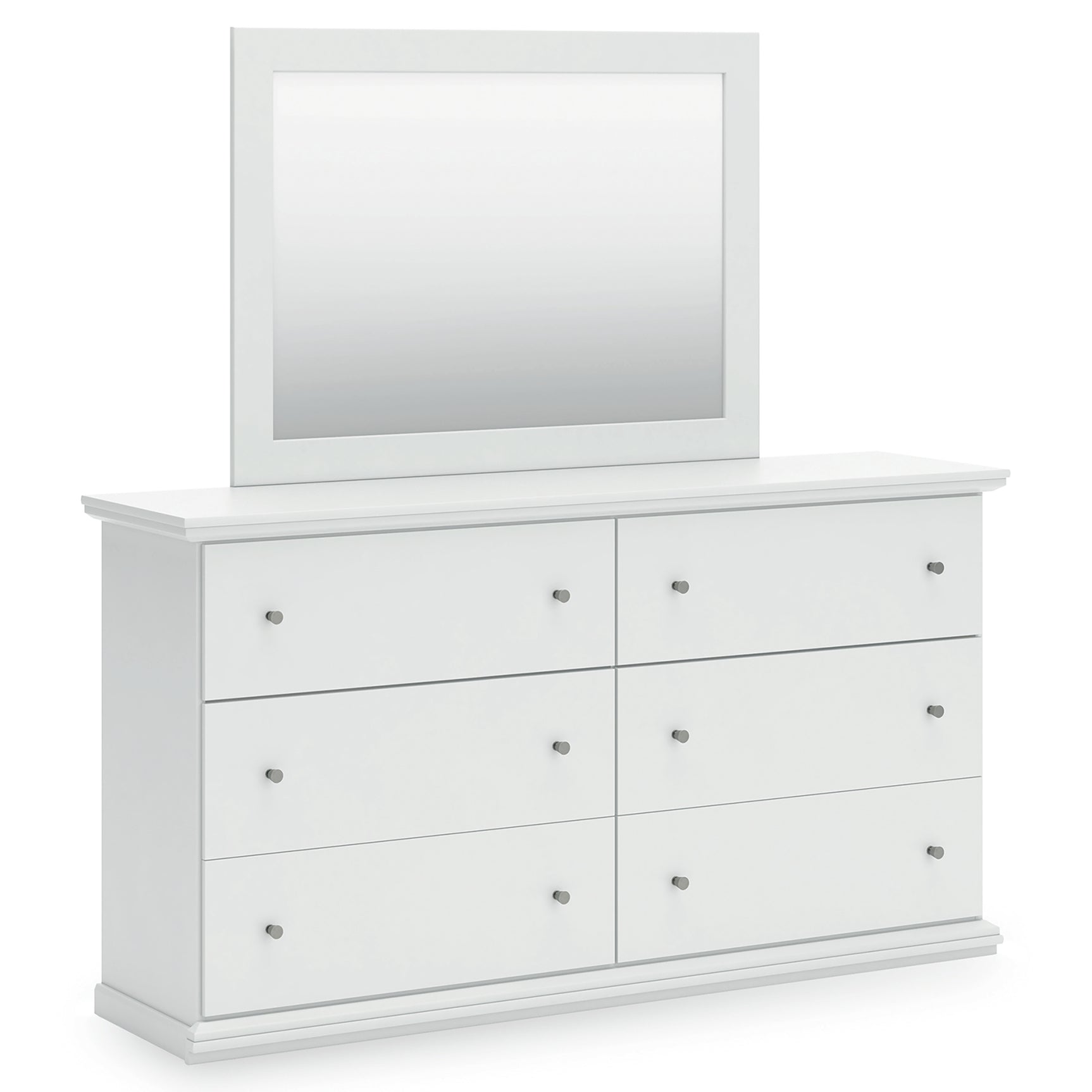 Bostwick Shoals White Twin Panel Bed, Dresser, Mirror and Nightstand - Ornate Home