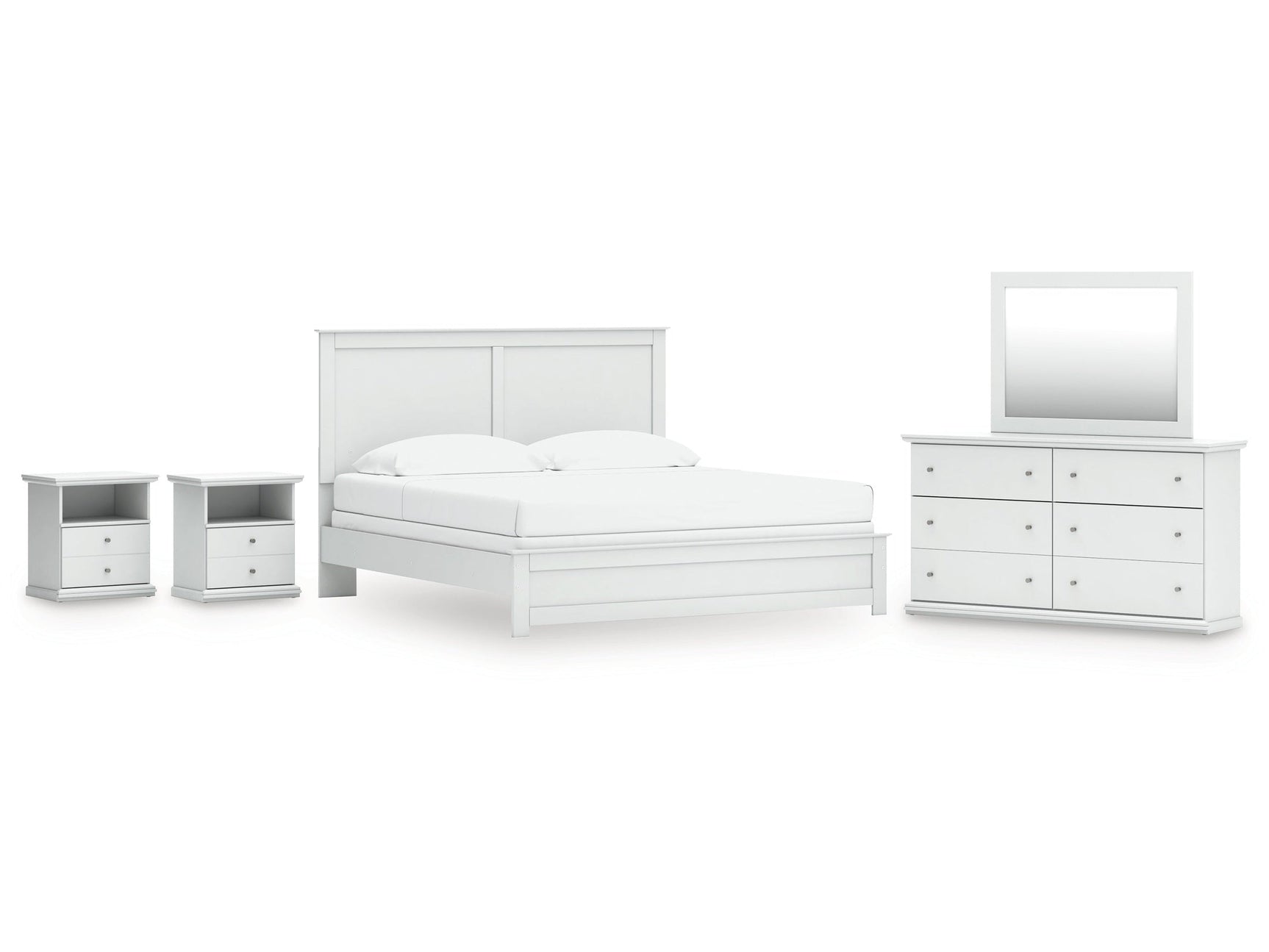 Bostwick Shoals King Panel Bed, Dresser, Mirror and 2 Nightstands (Online Special Price) - Ornate Home