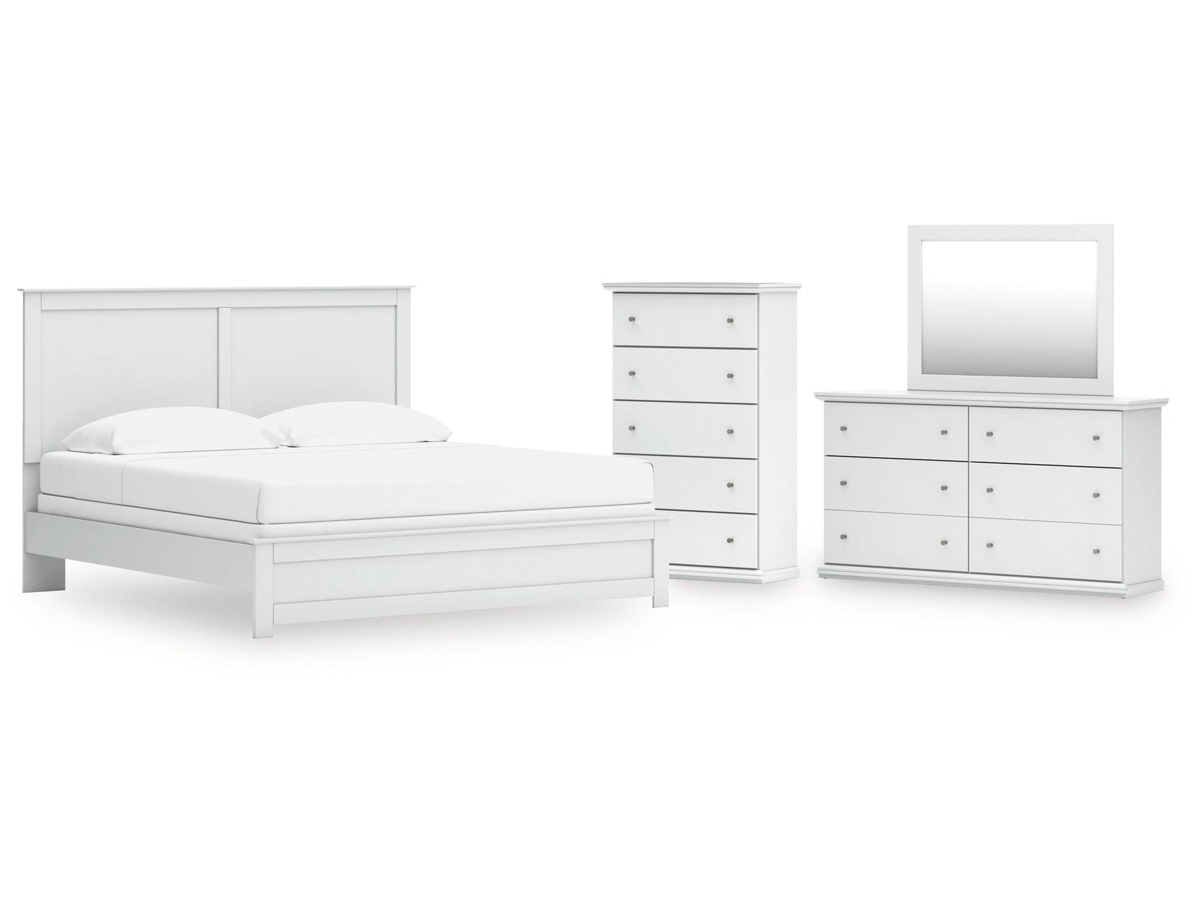Bostwick Shoals King Panel Bed, Dresser, Mirror and Chest (Online Special Price) - Ornate Home