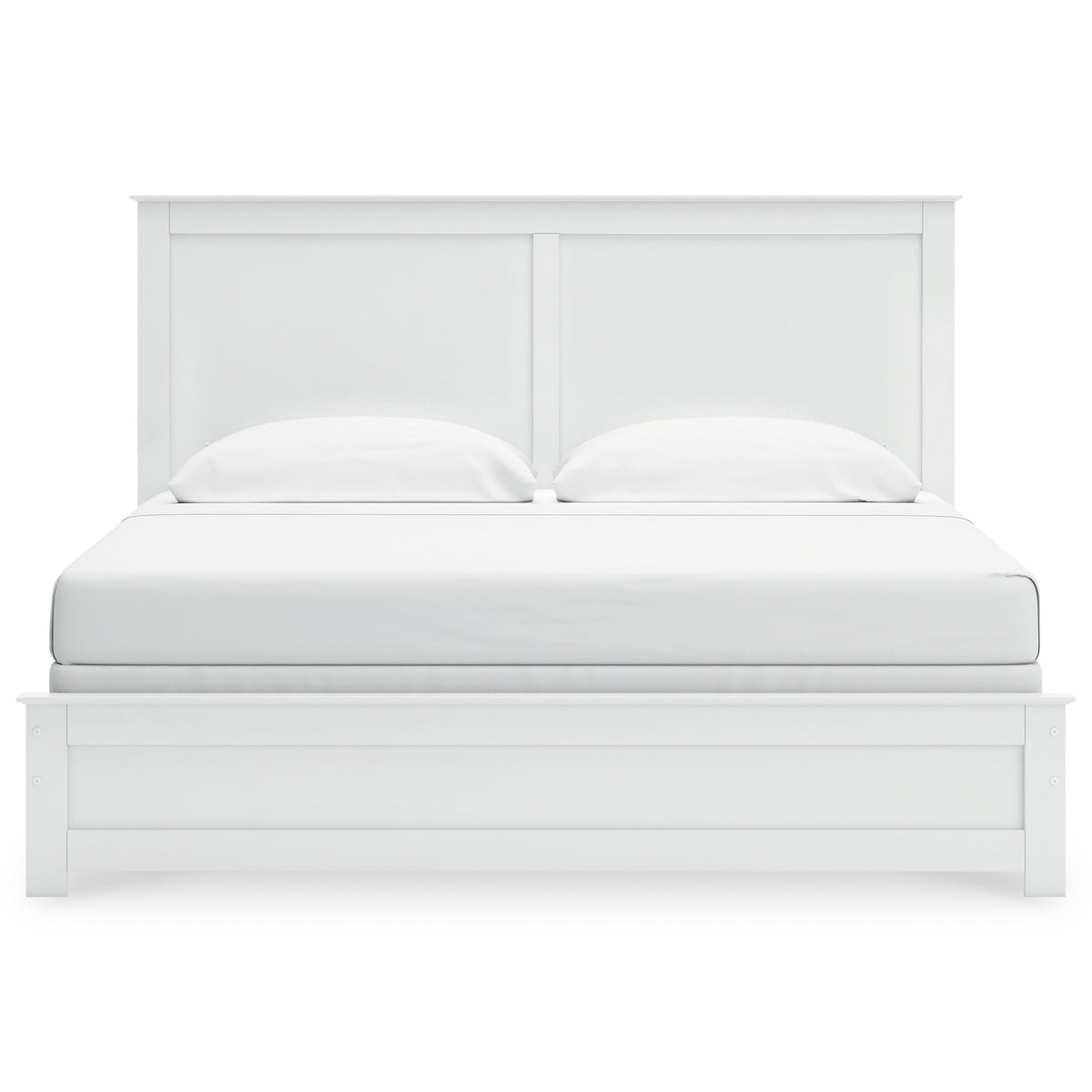 Bostwick Shoals White King Panel Bed, Dresser, Mirror, Chest and 2 Nightstands - Ornate Home