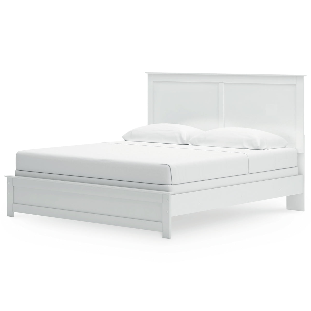 Bostwick Shoals White King Panel Bed, Dresser, Mirror, Chest and 2 Nightstands - Ornate Home