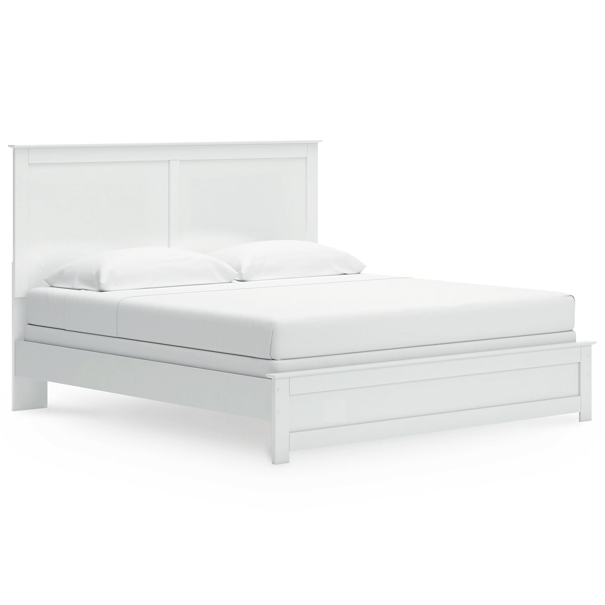 Bostwick Shoals White King Panel Bed, Dresser, Mirror, Chest and 2 Nightstands - Ornate Home