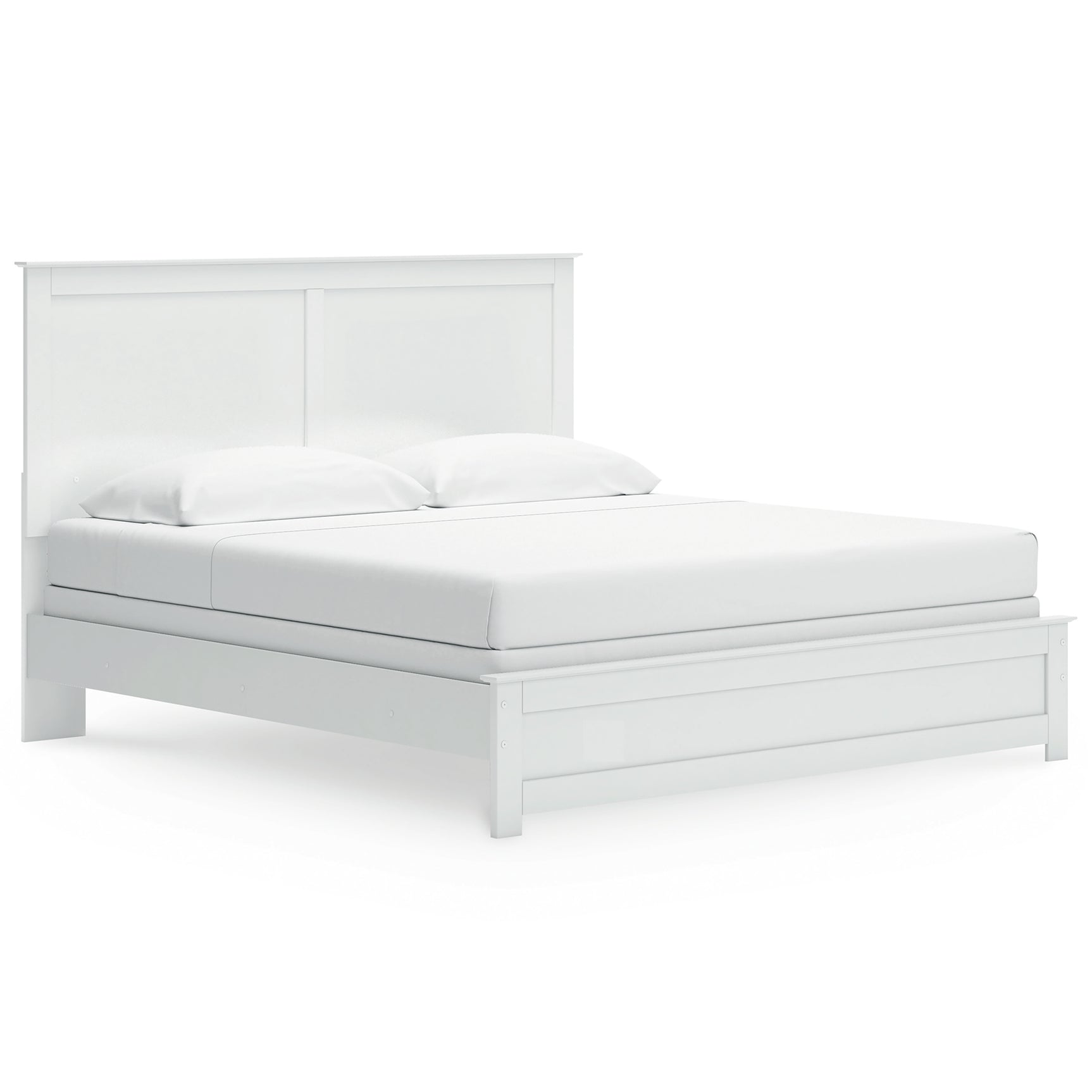 Bostwick Shoals White King Panel Bed, Dresser, Mirror, Chest and 2 Nightstands - Ornate Home