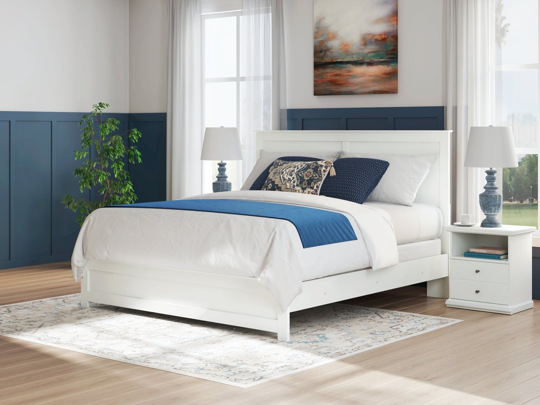 Bostwick Shoals White King Panel Bed - Ornate Home