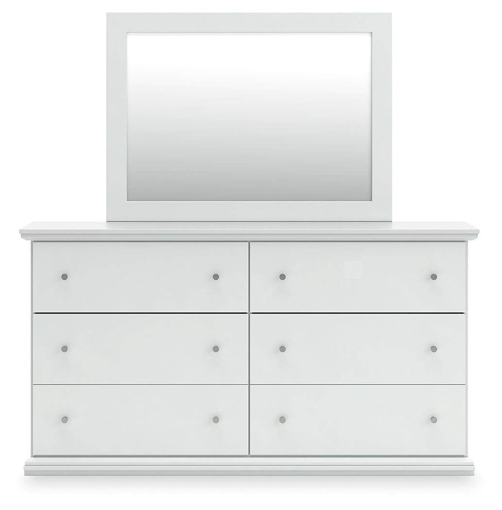 Bostwick Shoals White Queen Panel Bed, Dresser and Mirror (Online Special Price) - Ornate Home