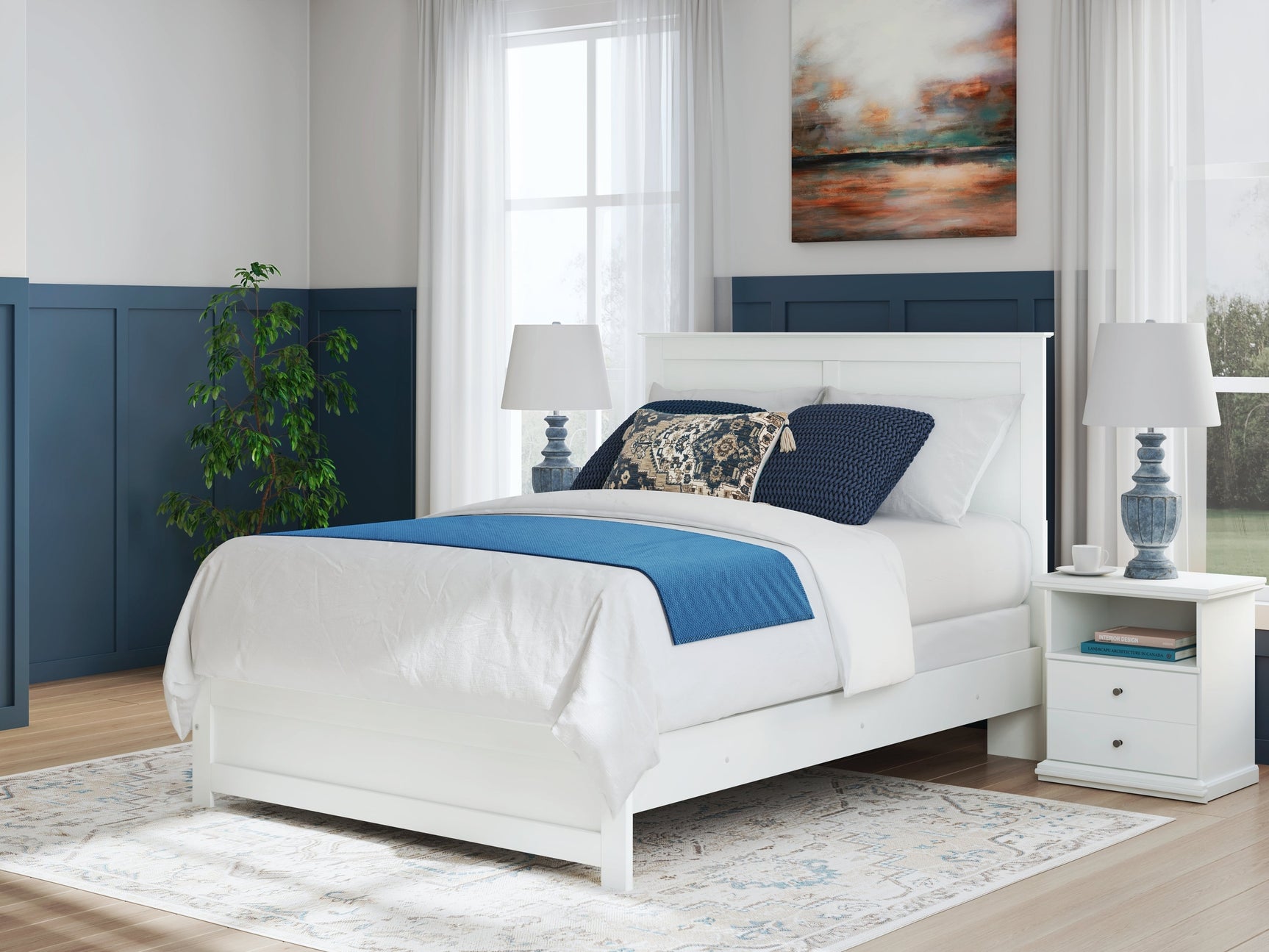 Bostwick Shoals White Queen Panel Bed - Ornate Home