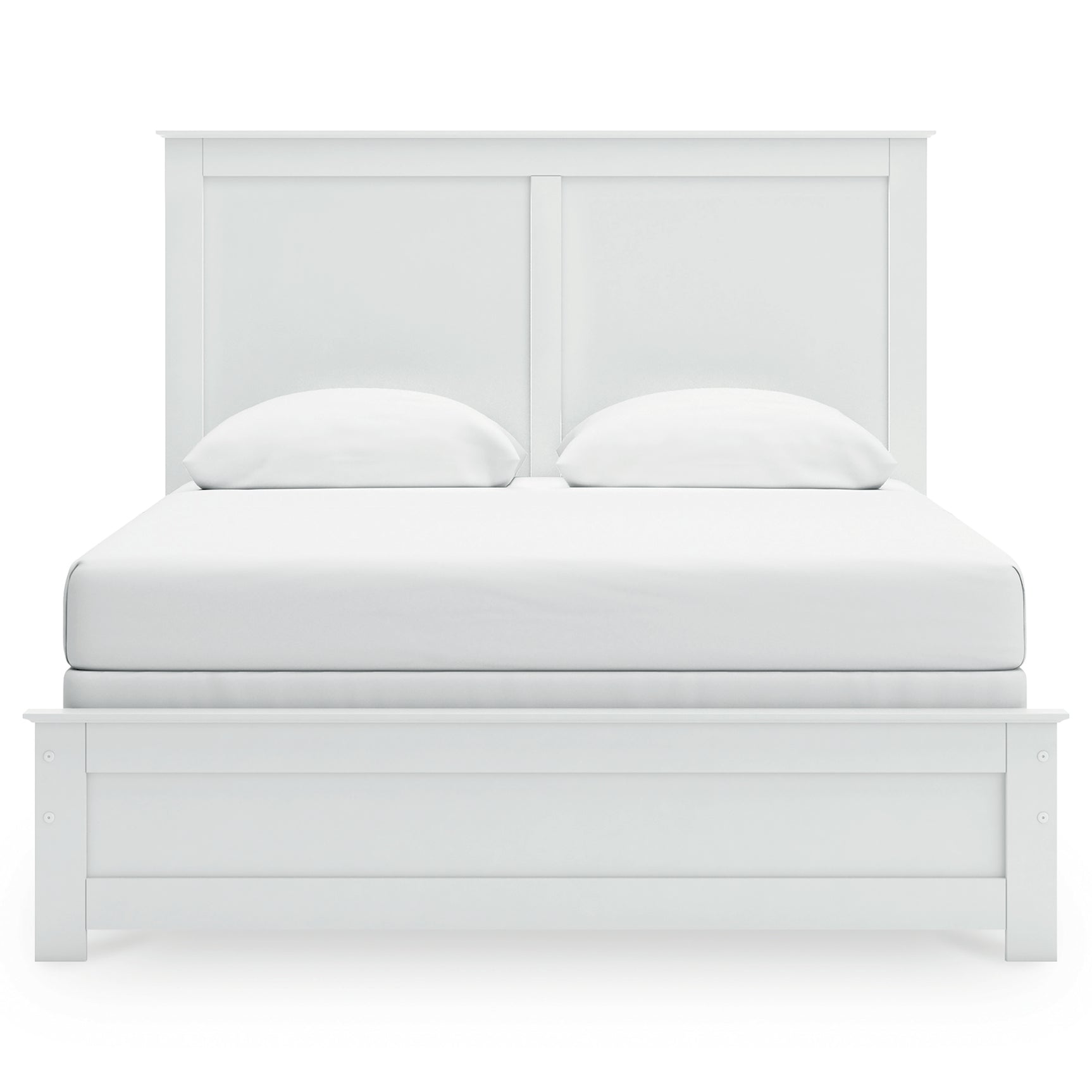 Bostwick Shoals White Queen Panel Bed with Mirrored Dresser, Chest and 2 Nightstands - Ornate Home