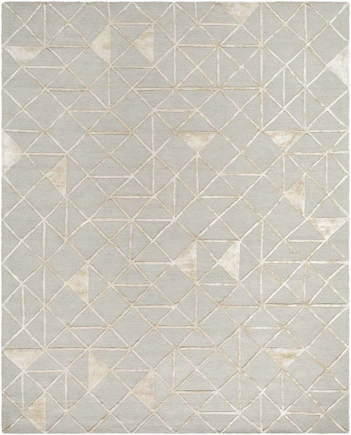 Botiu Blue Geometric Hand Tufted Wool Area Rug - Clearance - Ornate Home