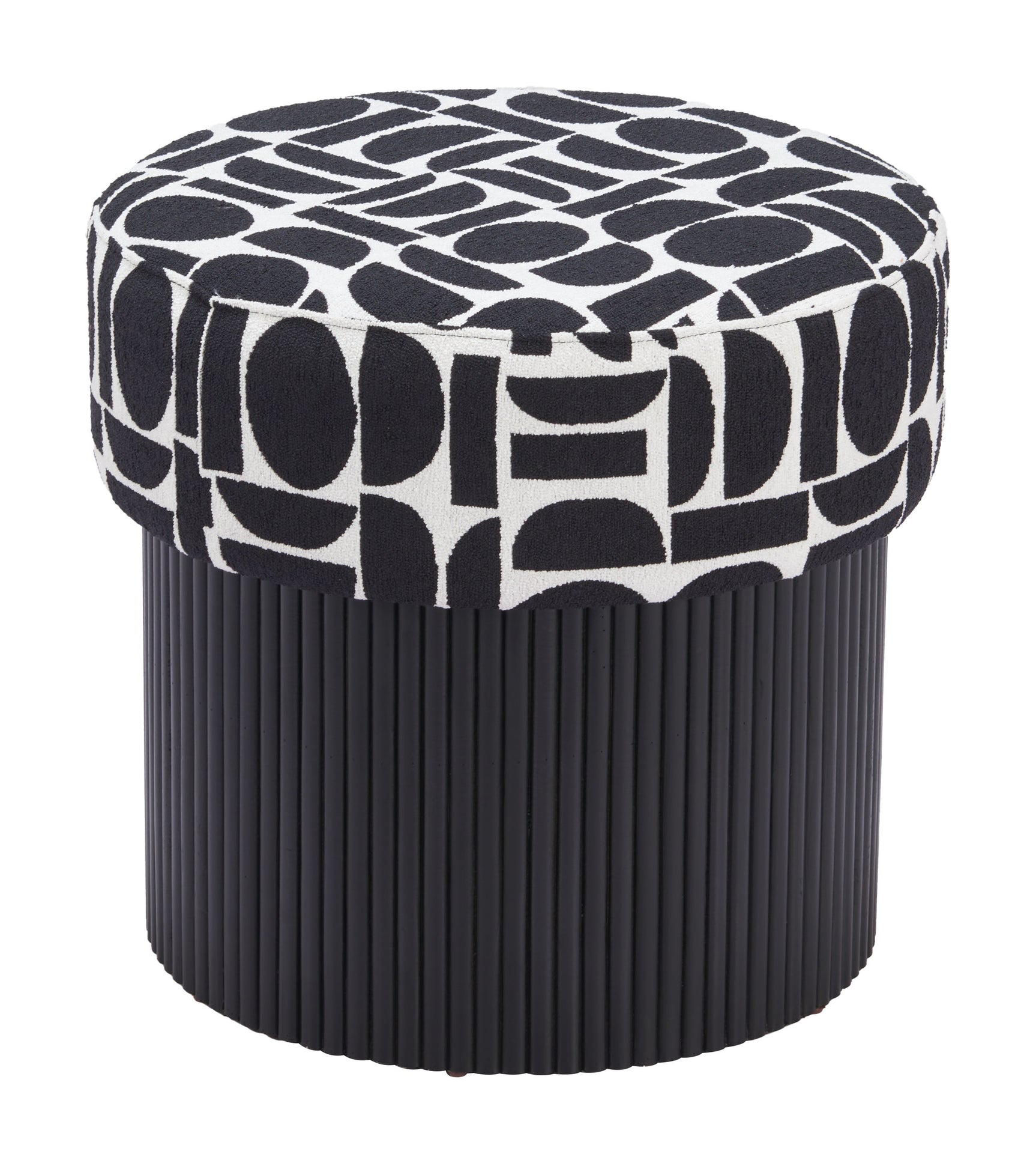 Boto Black & White Storage Ottoman - Ornate Home