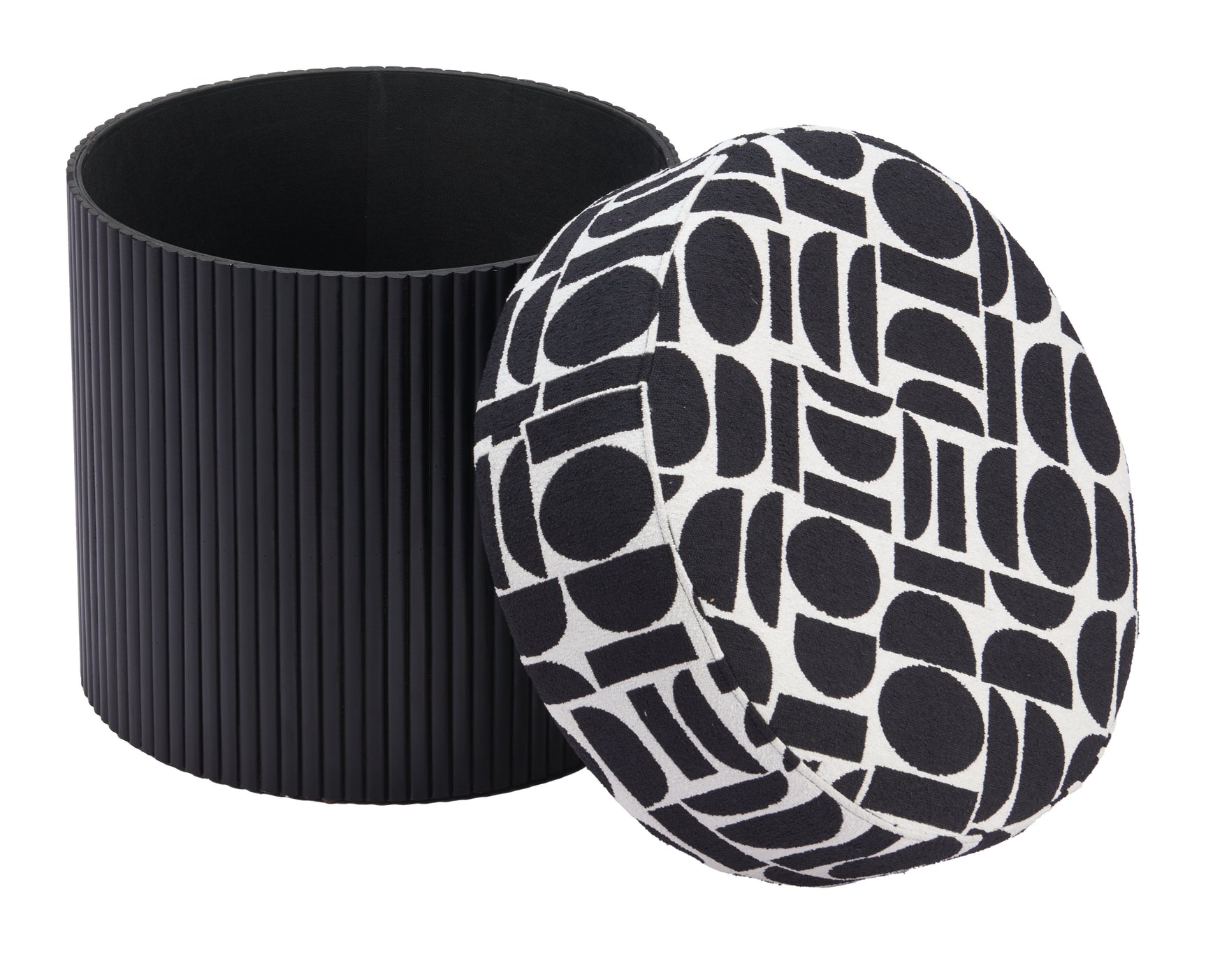 Boto Black & White Storage Ottoman - Ornate Home