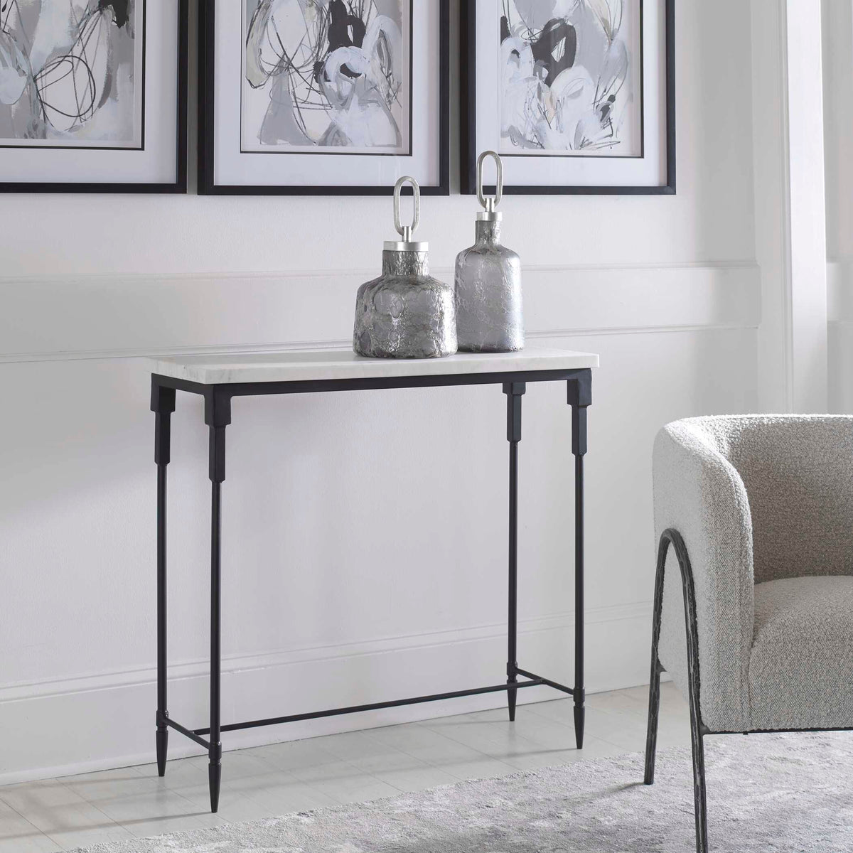 Bourges White Marble Console Table - Ornate Home