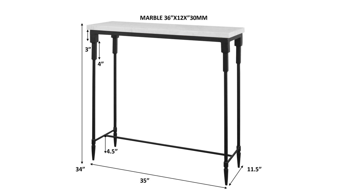 Bourges White Marble Console Table - Ornate Home