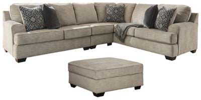 Bovarian Stone 3-Piece Sectional with Ottoman - Ornate Home