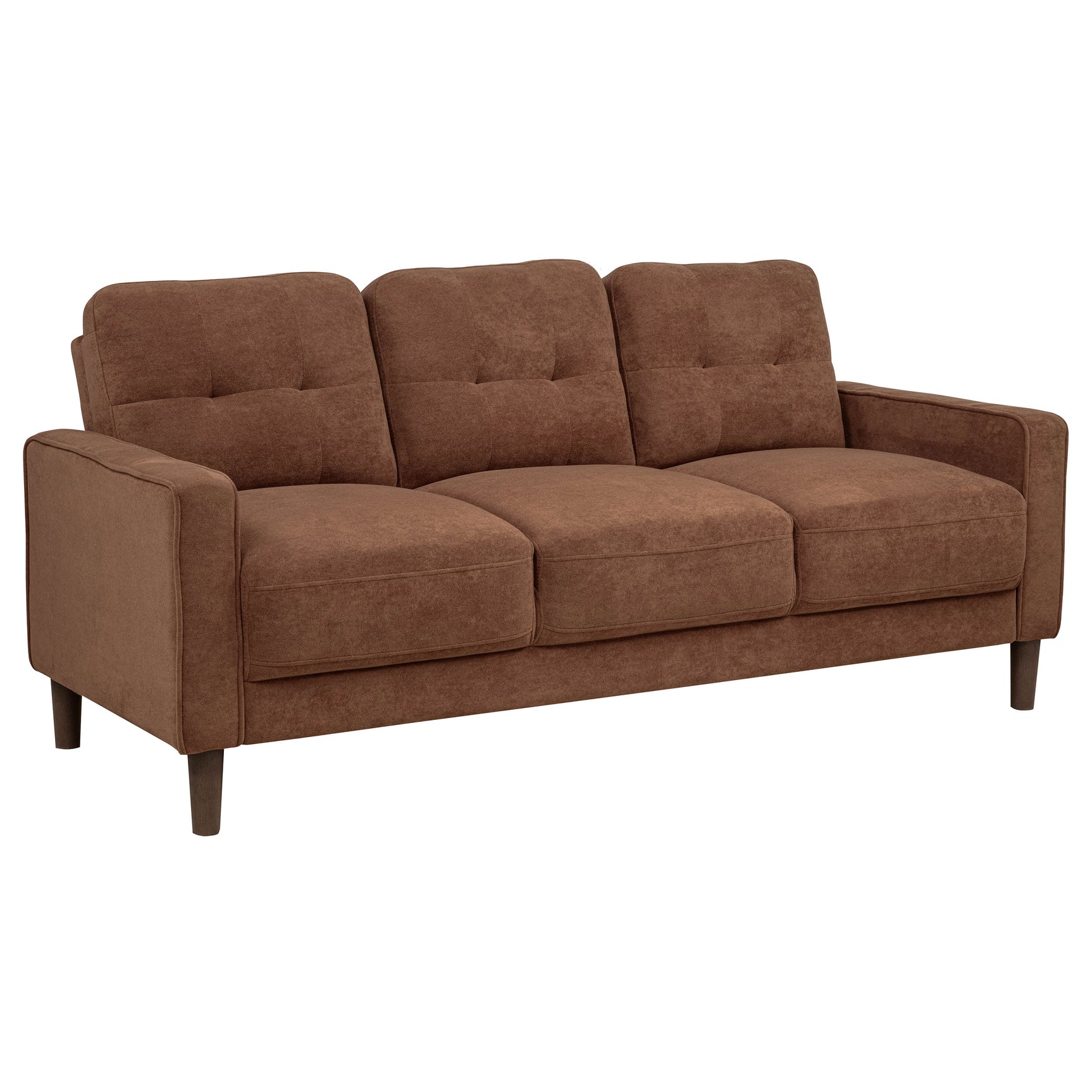 Bowen II Rust 2-piece Fabric Upholstered Track Arm Sofa Set - Ornate Home