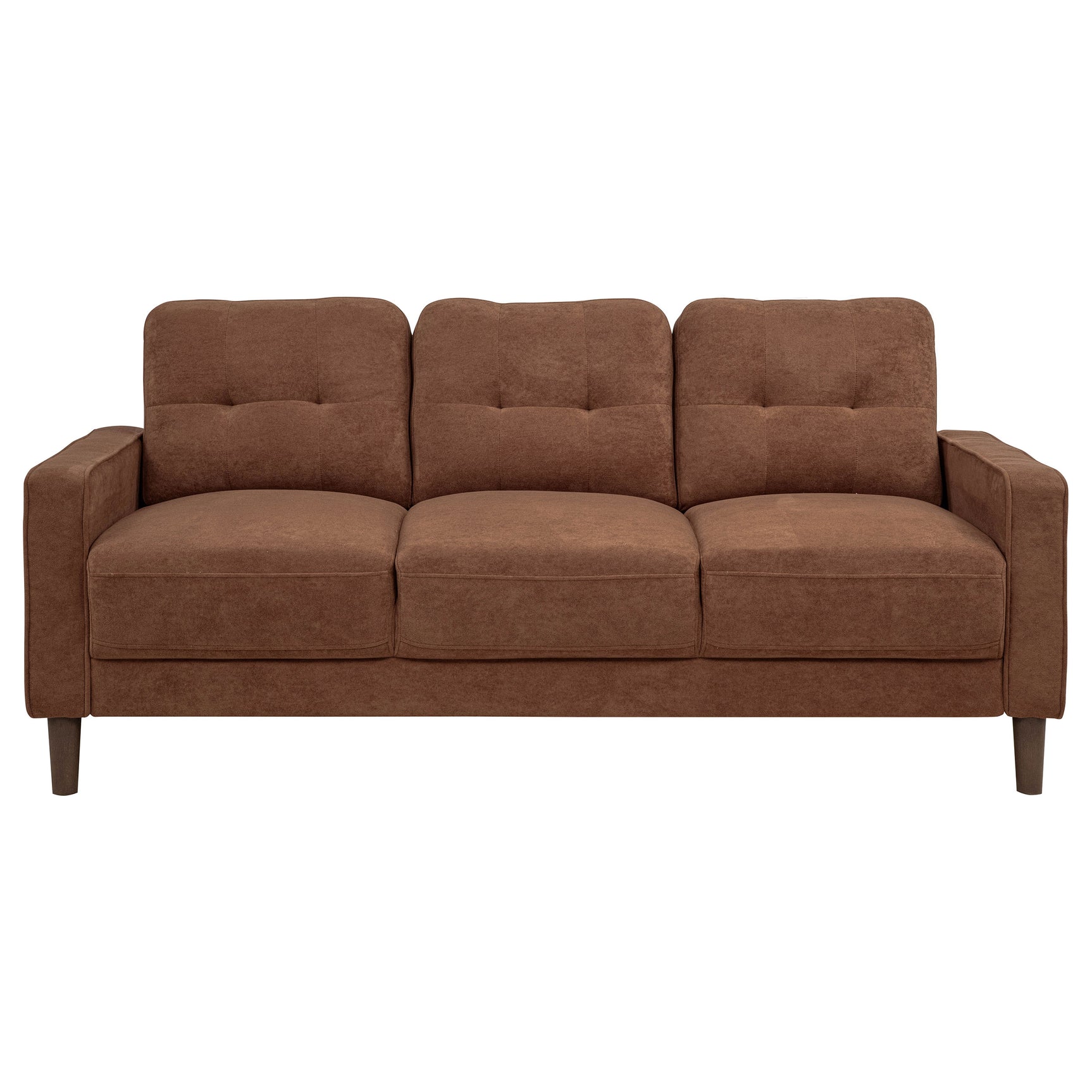 Bowen II Rust 2-piece Fabric Upholstered Track Arm Sofa Set - Ornate Home