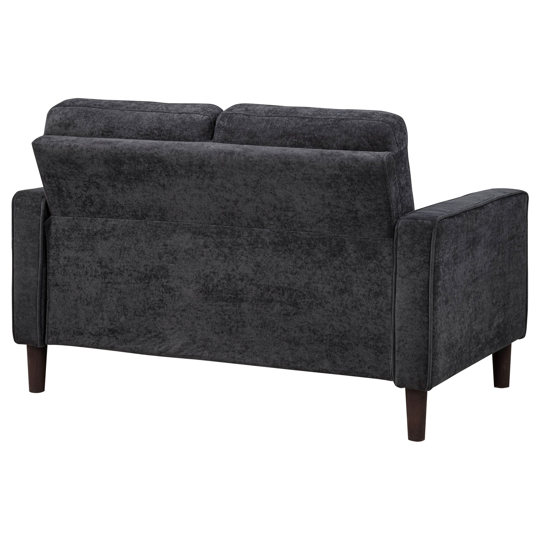 Bowen II Steel Grey Fabric Upholstered Track Arm Loveseat - Ornate Home