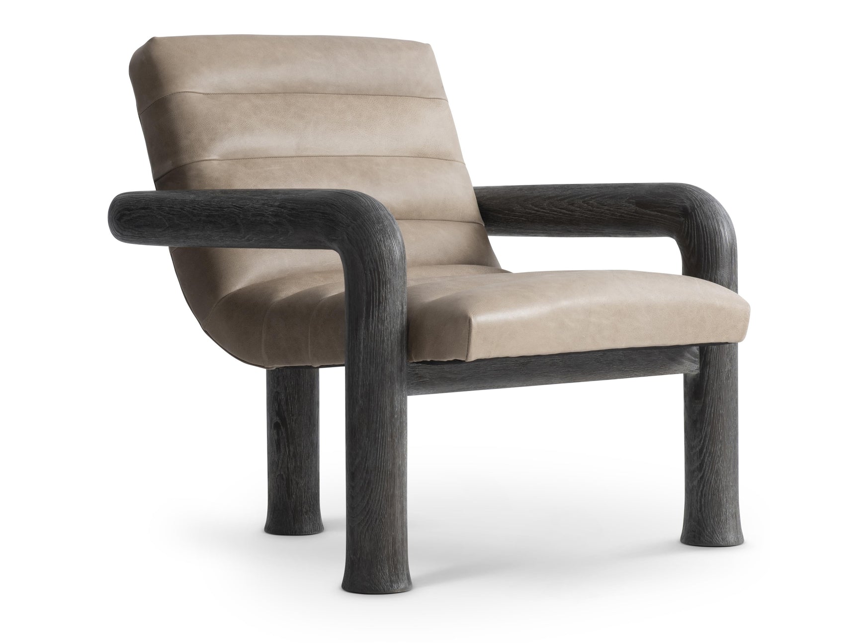 Bowie Tadon Cerused/Beige/Tan Leather Chair - Ornate Home