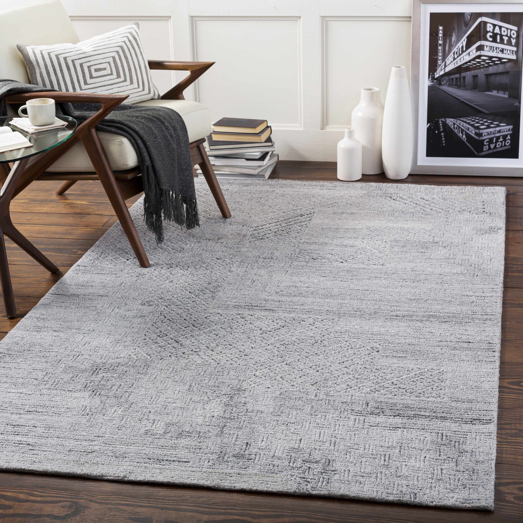 Boxholm Gray Hand Tufted Wool-Blend Rug - Clearance - Ornate Home