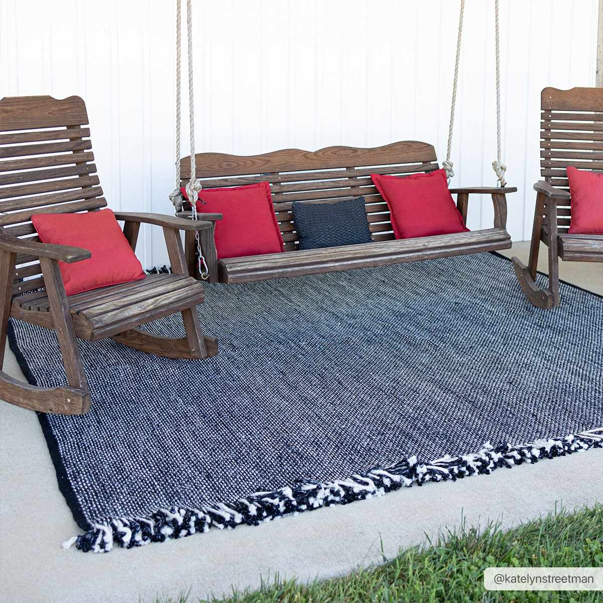 Boyden Black Area Rug with Tassels - Clearance - Ornate Home