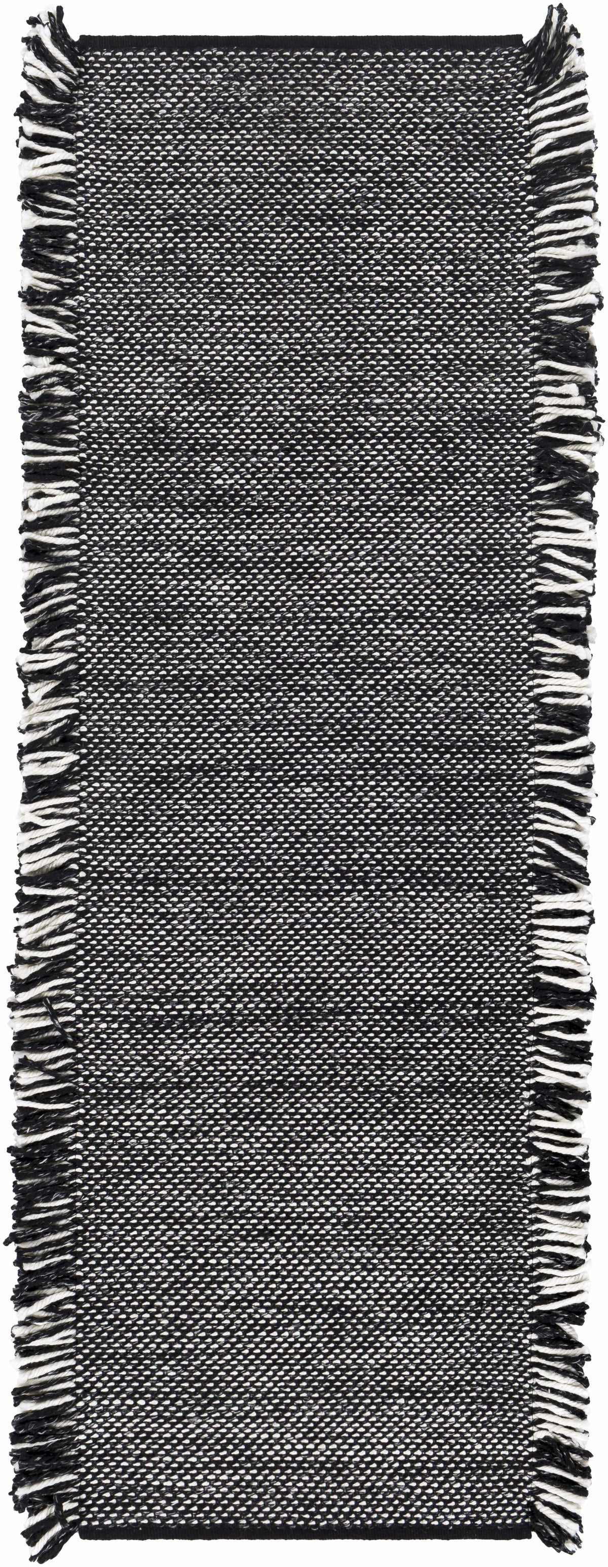 Boyden Black Area Rug with Tassels - Clearance - Ornate Home