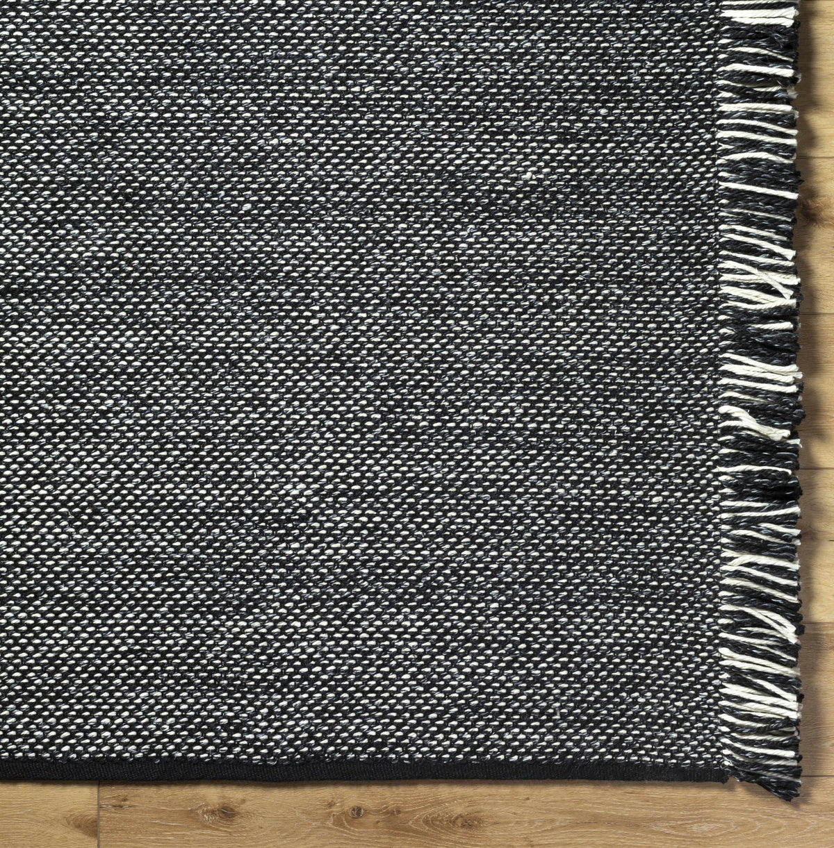 Boyden Black Area Rug with Tassels - Clearance - Ornate Home