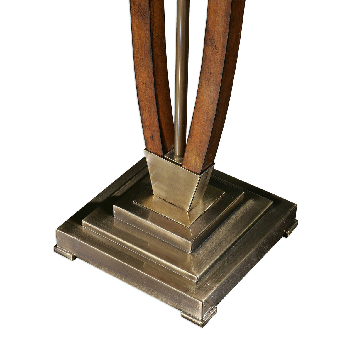 Boydton Bronze/Brown/Woodtone Burnished Wood Floor Lamp - Ornate Home