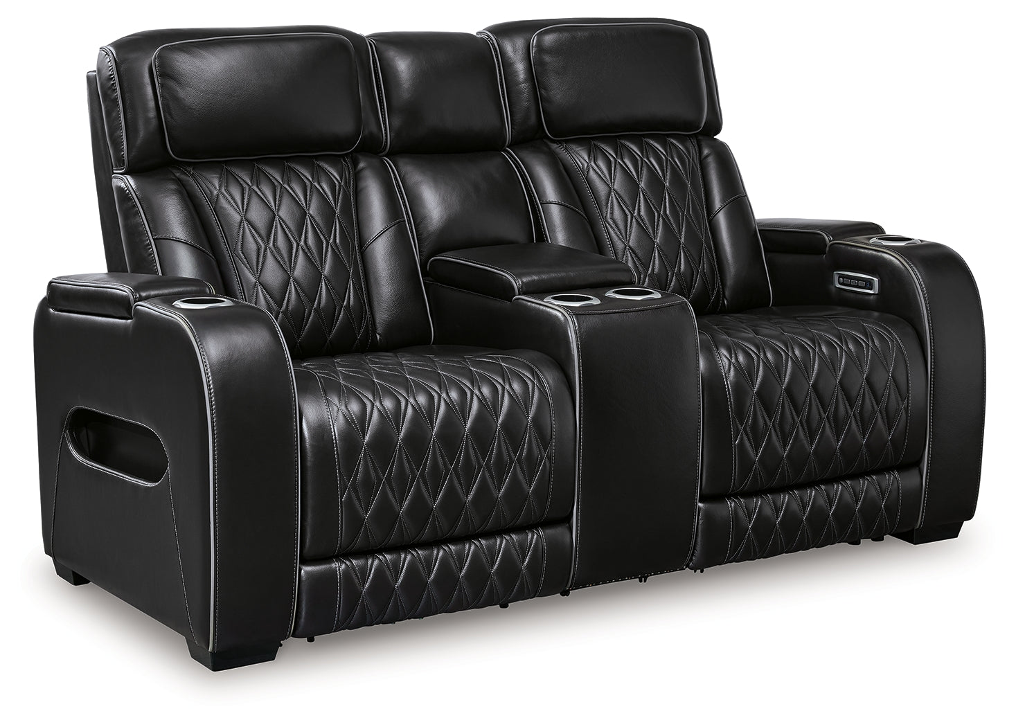 Boyington Black Power Reclining Loveseat with Console (Online Special Price) - Ornate Home