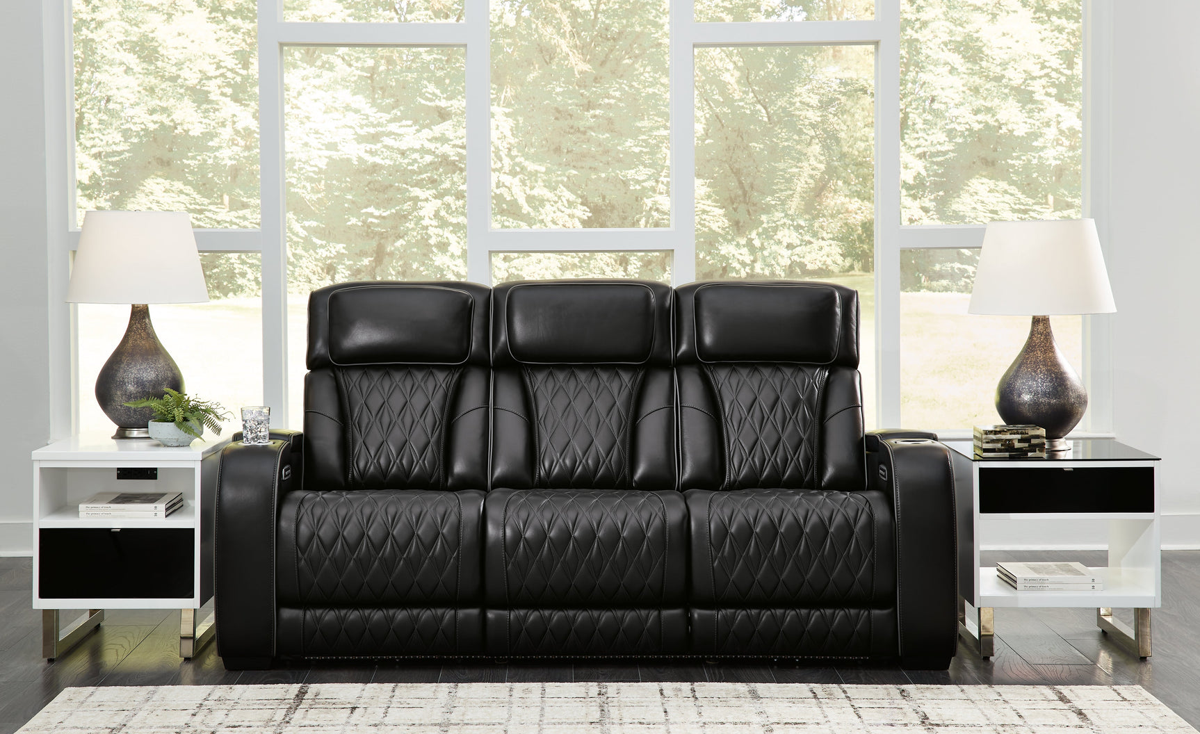 Boyington Black Power Reclining Sofa - Ornate Home