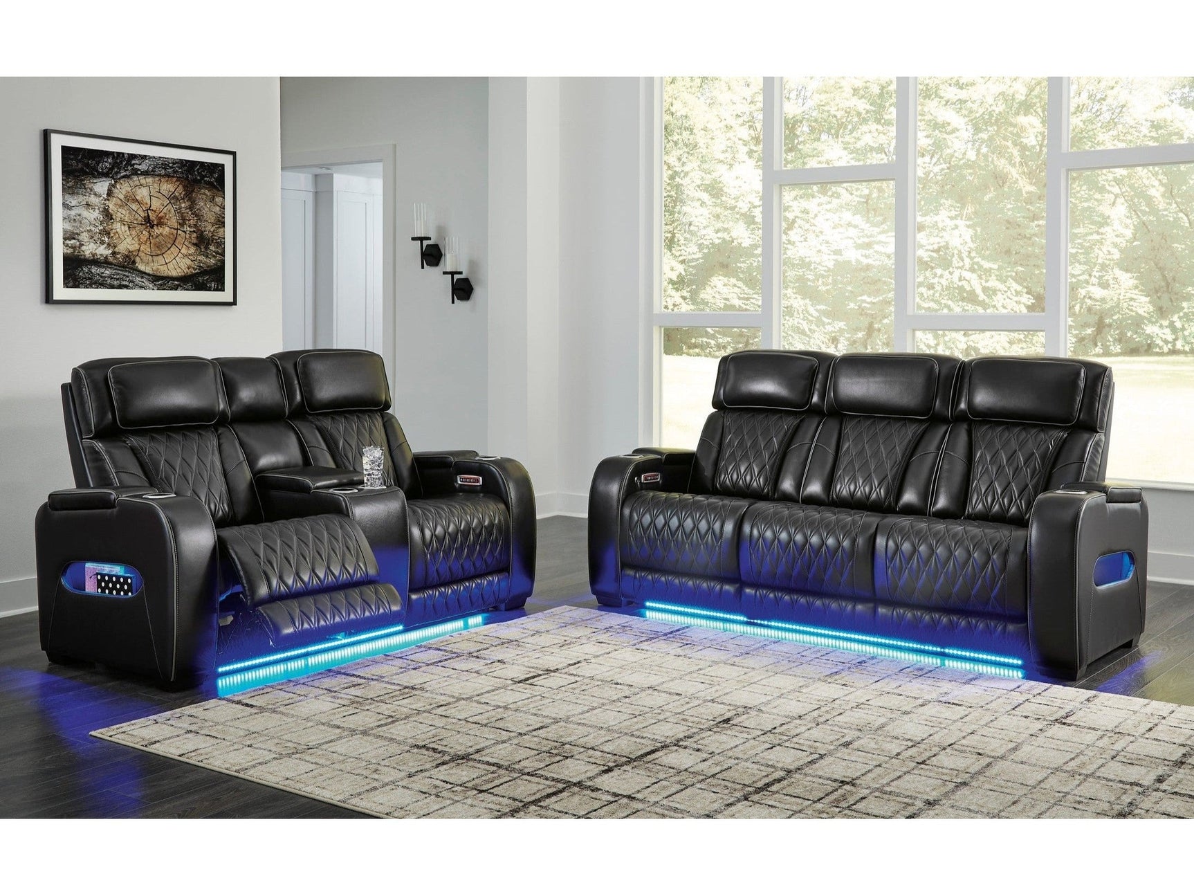 Boyington Black Power Reclining Sofa and Loveseat (Online Special Price) - Ornate Home
