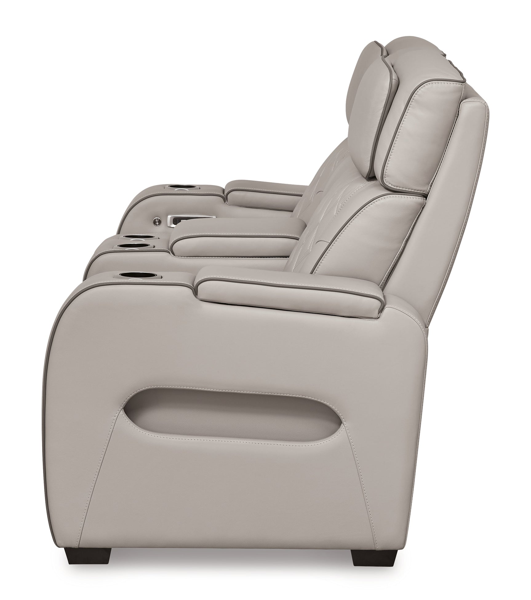 Boyington Gray Power Reclining Loveseat with Console - Ornate Home