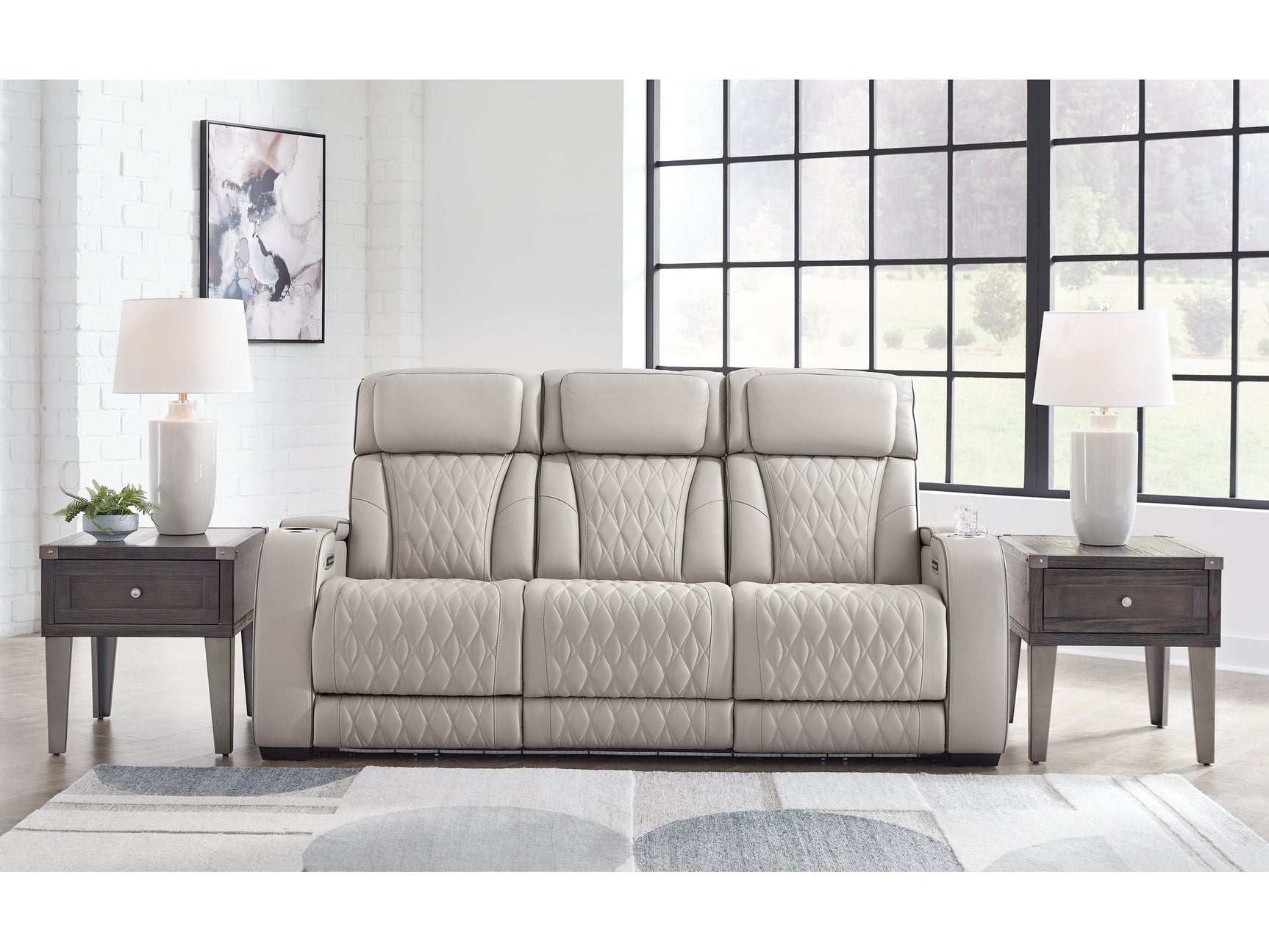 Boyington Gray Power Reclining Sofa - Ornate Home
