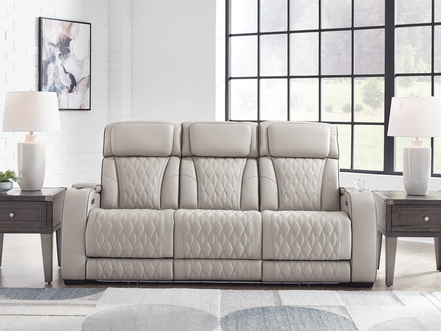 Boyington Gray Power Reclining Sofa - Ornate Home