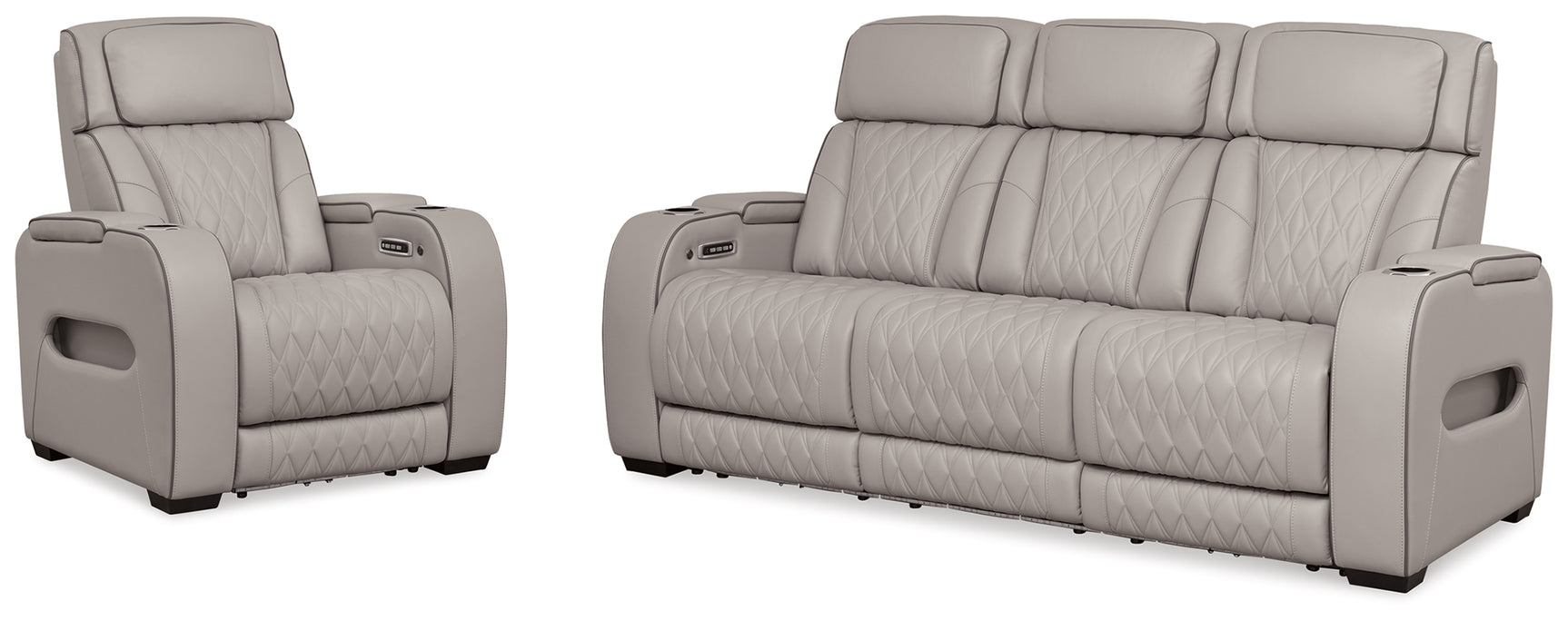 Boyington Gray Power Reclining Sofa and Recliner (Online Special Price) - Ornate Home