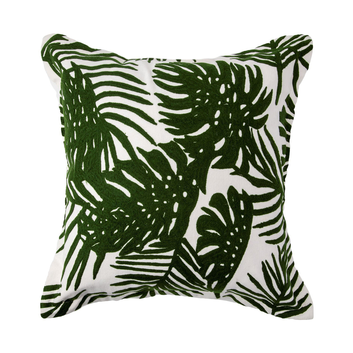 Boyle Green 20x20 Tropical Palm Leaf Pillow Cover - Ornate Home