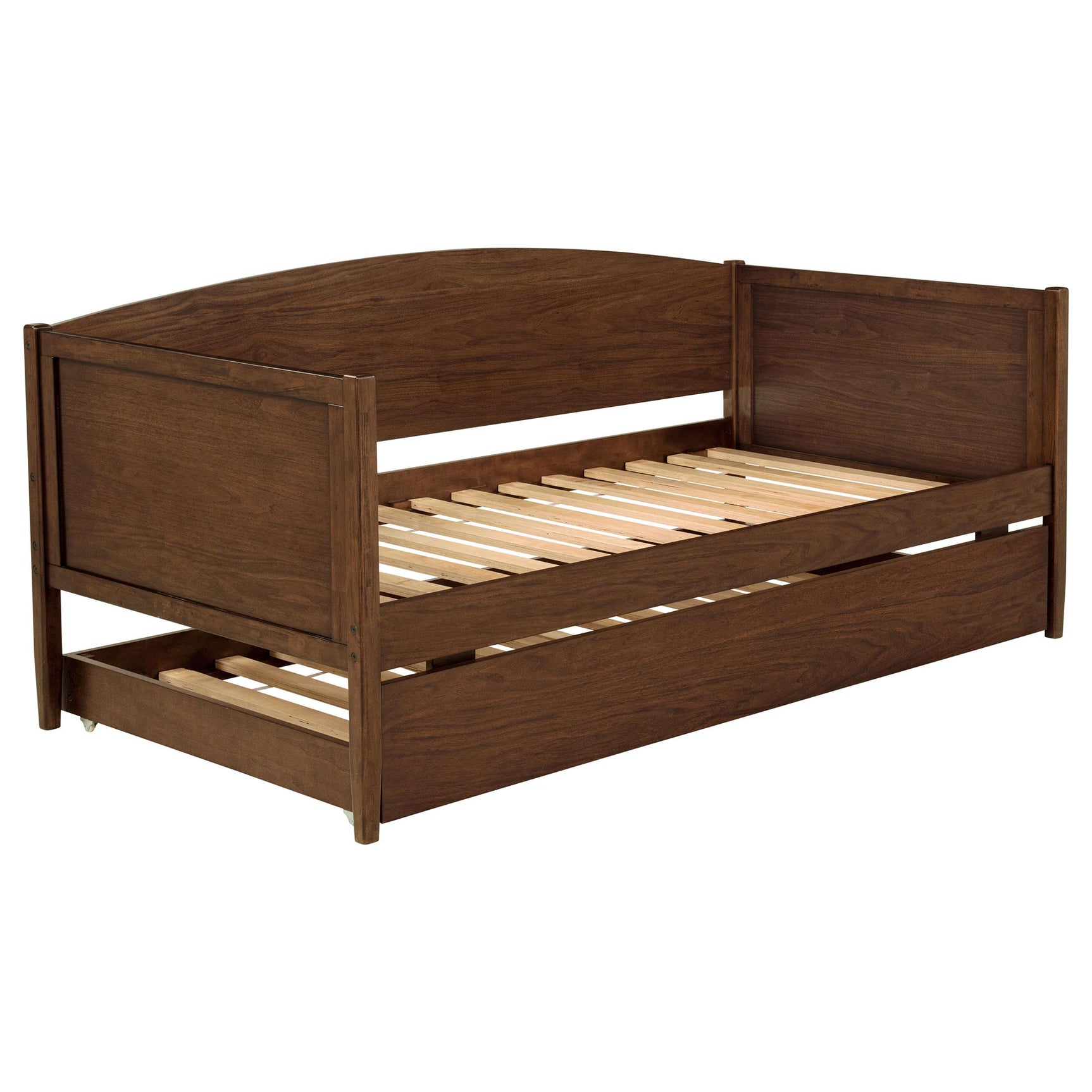 Bozeman Medium Walnut Wood Twin Daybed With Trundle - Ornate Home