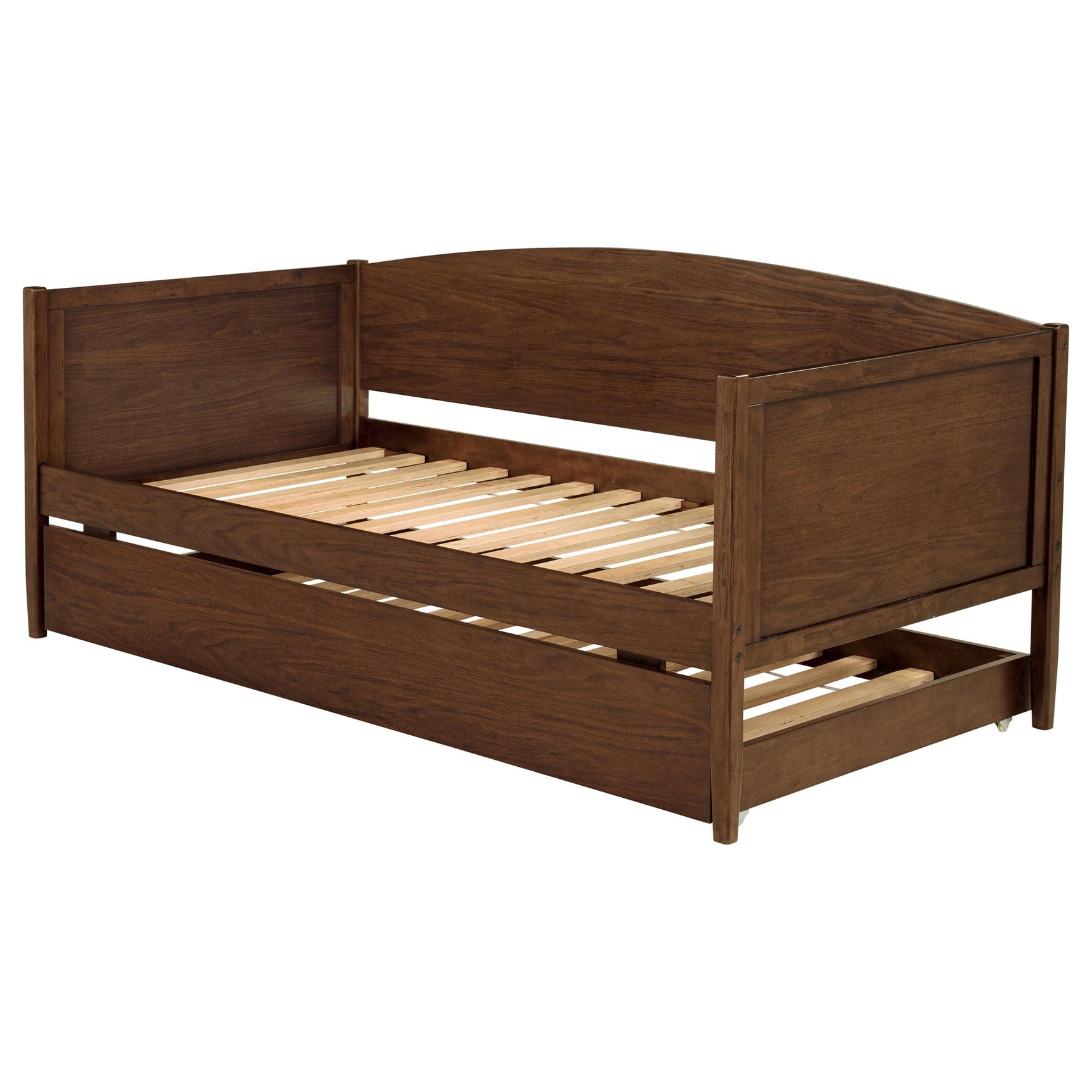 Bozeman Medium Walnut Wood Twin Daybed With Trundle - Ornate Home