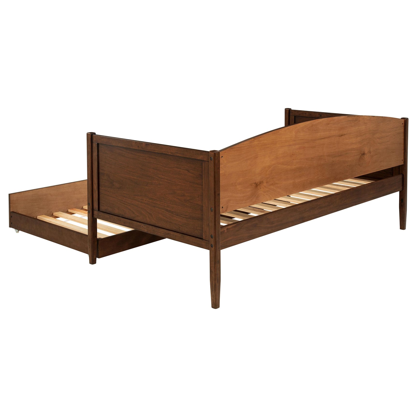 Bozeman Medium Walnut Wood Twin Daybed With Trundle - Ornate Home