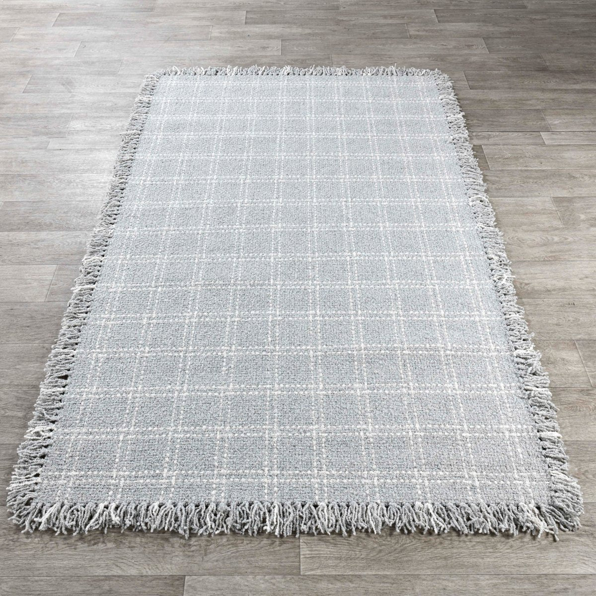 Bradbury Check Pearl/Gray Wool Rug - Ornate Home