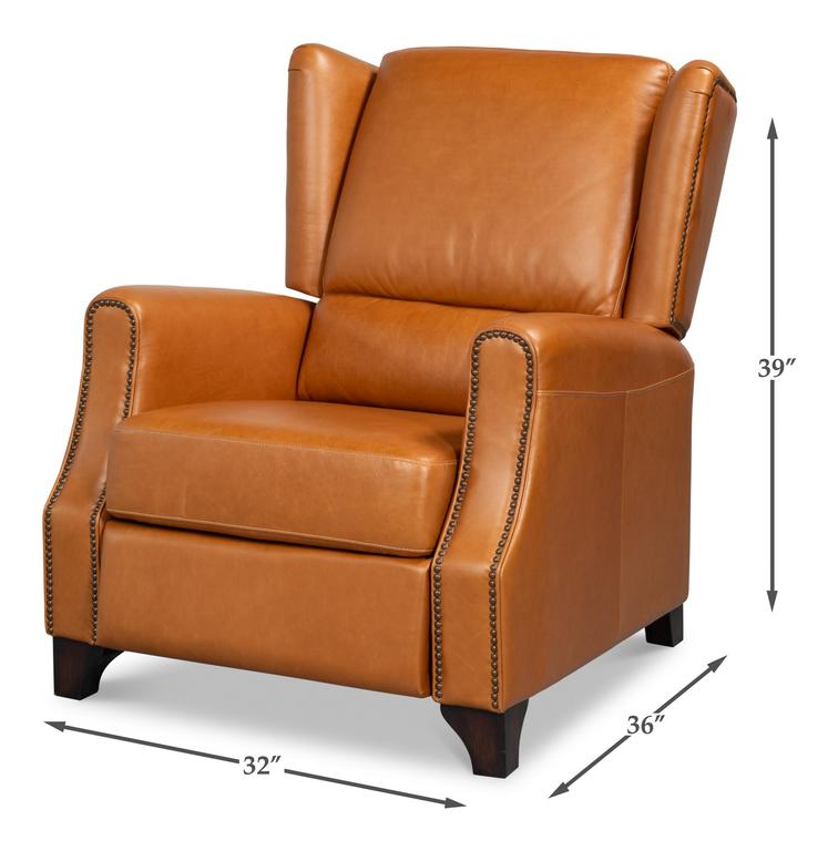Bradford Brown Leather Recliner - Ornate Home