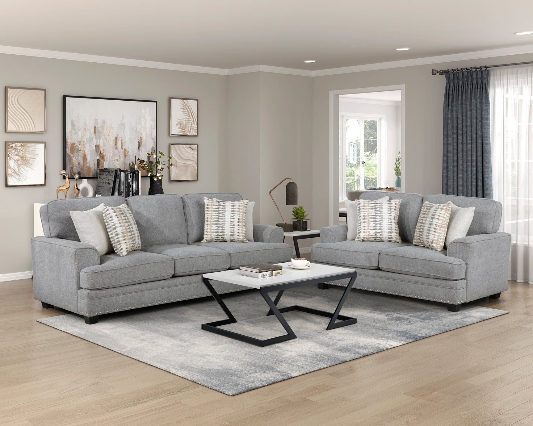 Bradford Gray Loveseat - Ornate Home