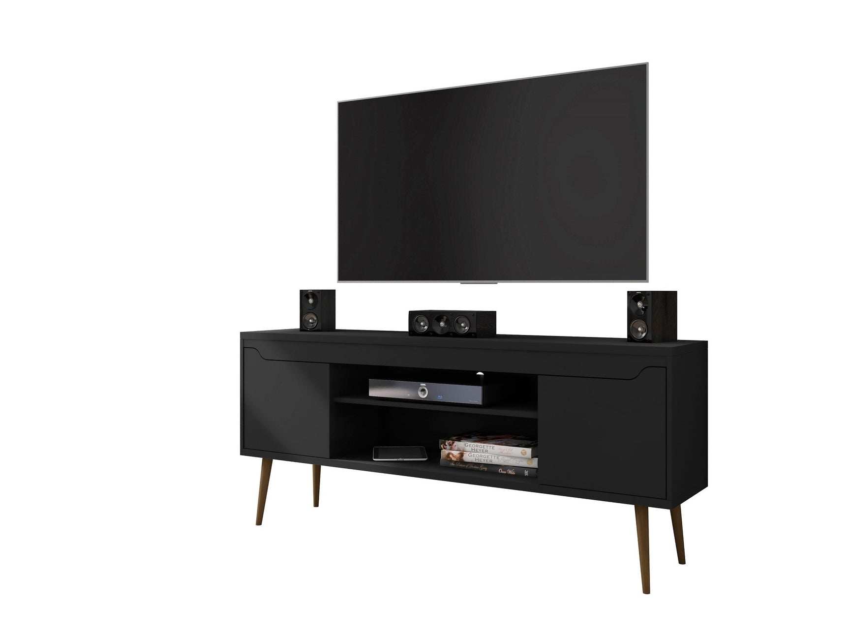 Bradley 62.99 TV Stand in Black - Ornate Home