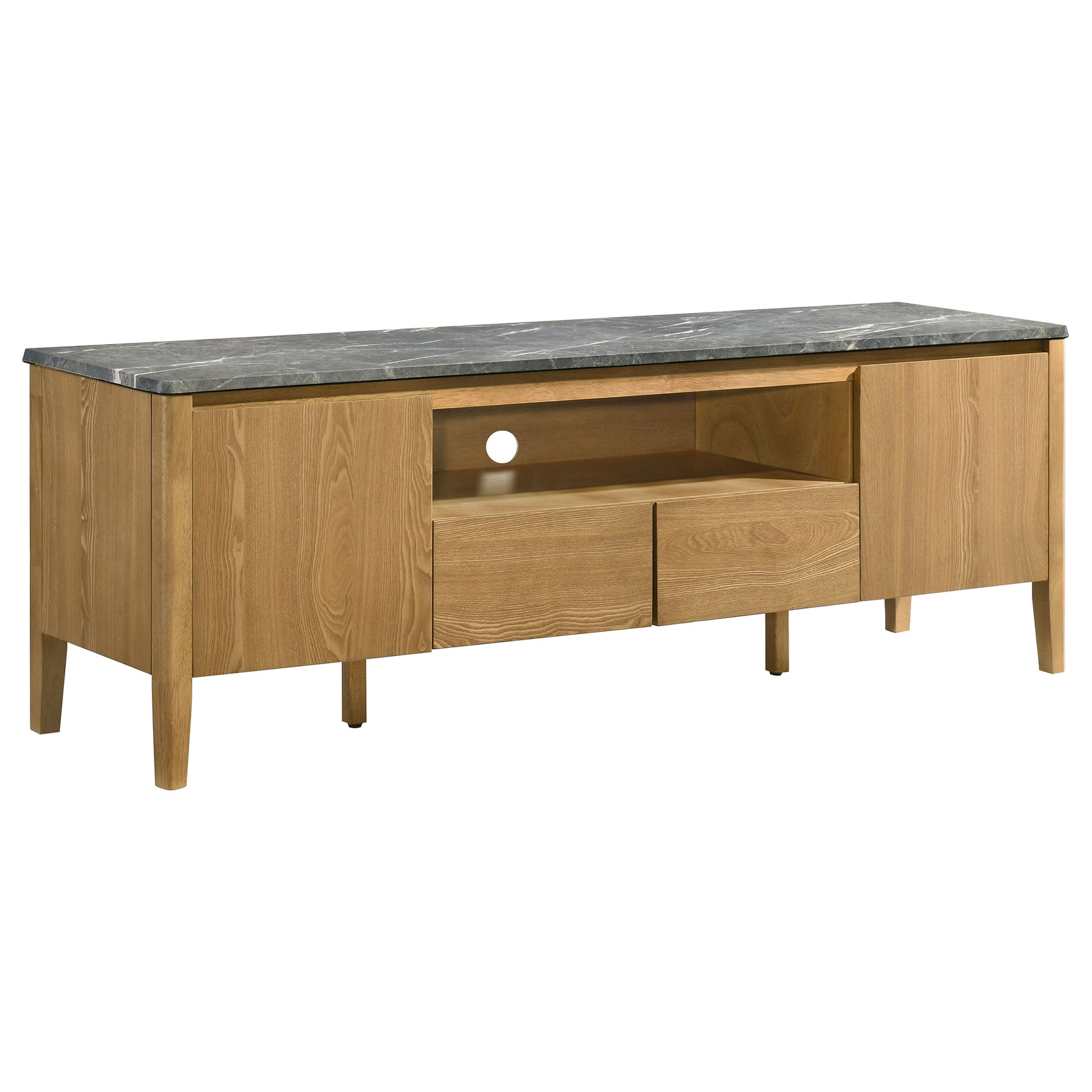 Bradley Grey/Natural 63-inch 2-Door SmartTop TV Stand - Ornate Home