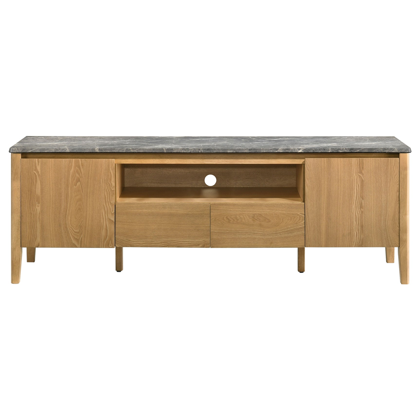 Bradley Grey/Natural 63-inch 2-Door SmartTop TV Stand - Ornate Home