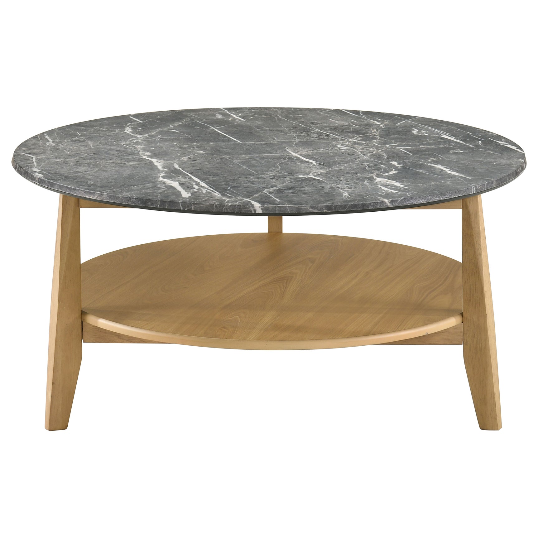 Bradley Grey/Natural Round SmartTop Cocktail Coffee Table - Ornate Home