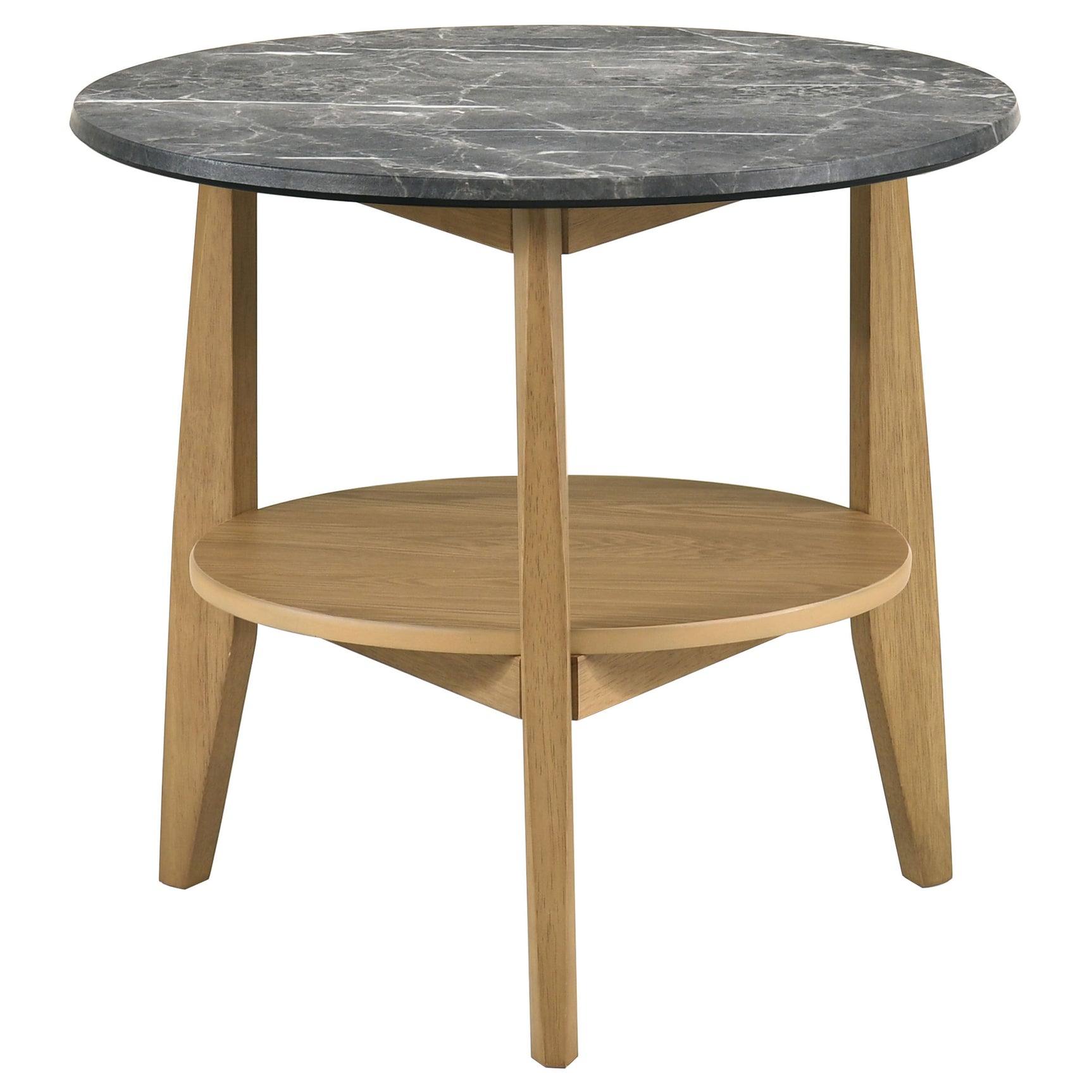 Bradley Grey/Natural Round SmartTop End Side Table - Ornate Home