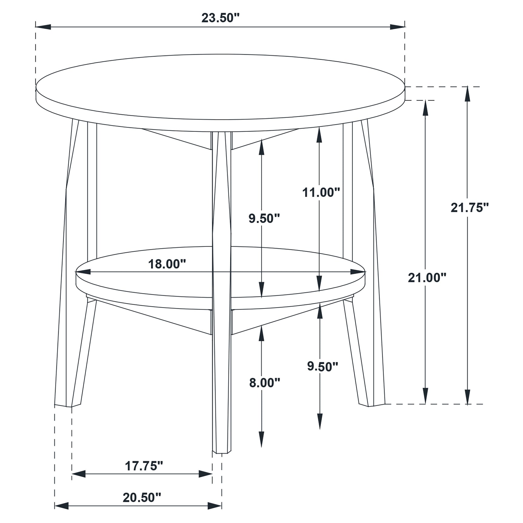 Bradley Grey/Natural Round SmartTop End Side Table - Ornate Home