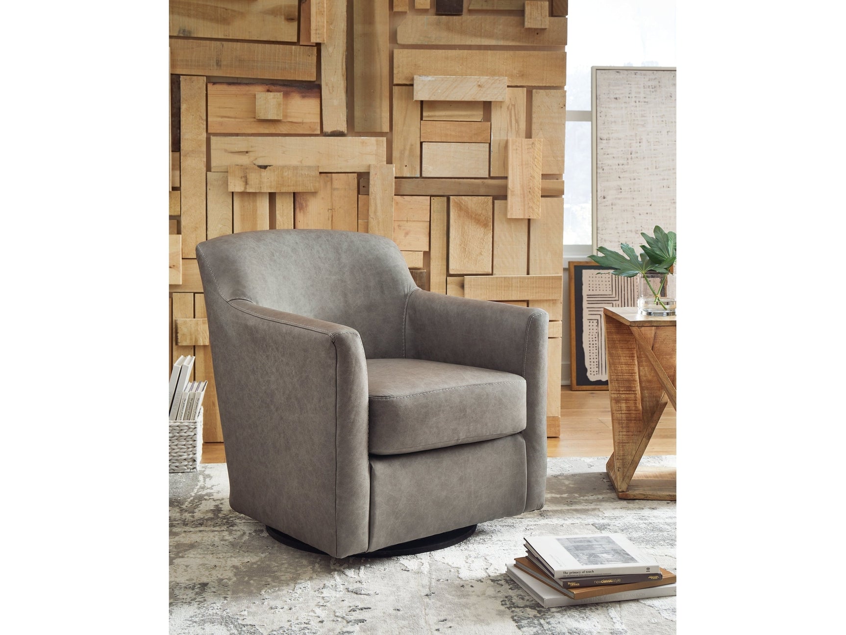 Bradney Fossil Swivel Accent Chair (Online Special Price) - Ornate Home