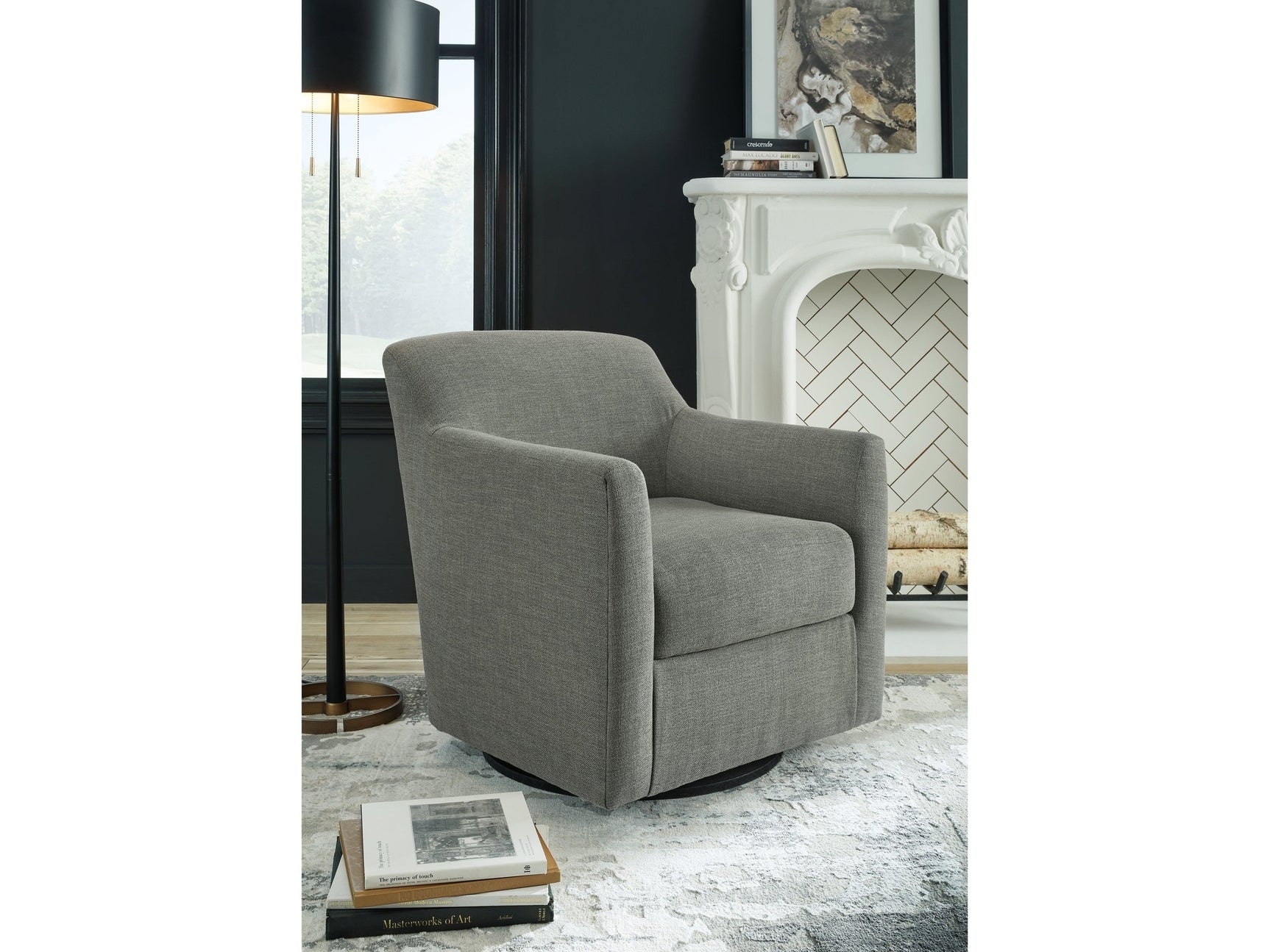Bradney Smoke Swivel Accent Chair - Ornate Home