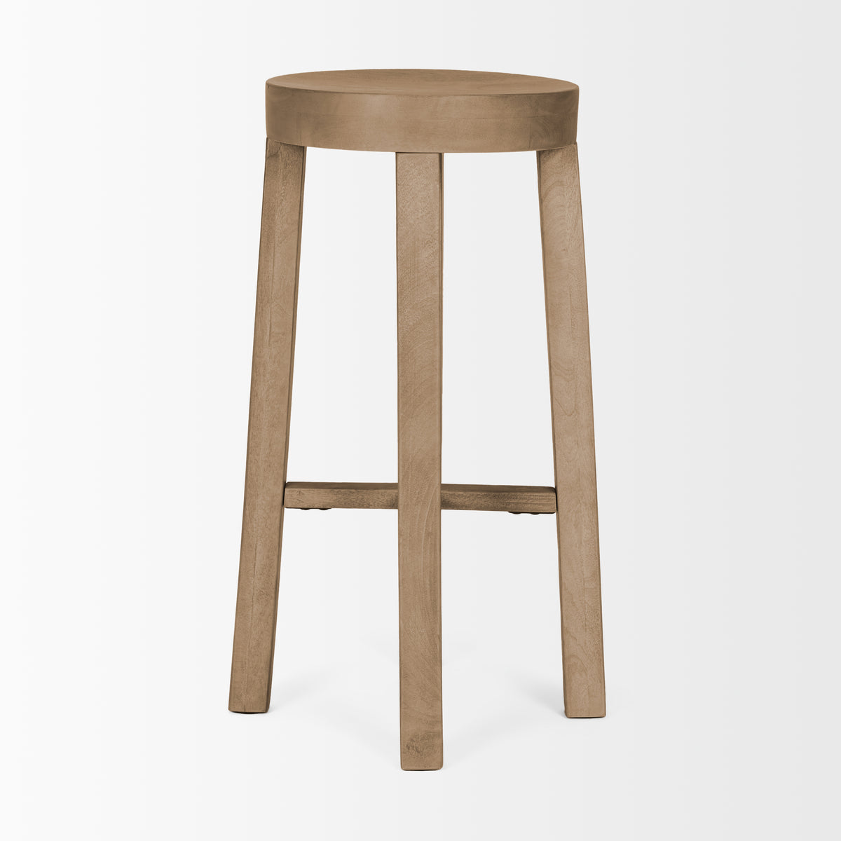Brahma Whitewash 30"H Wood Stool - Ornate Home