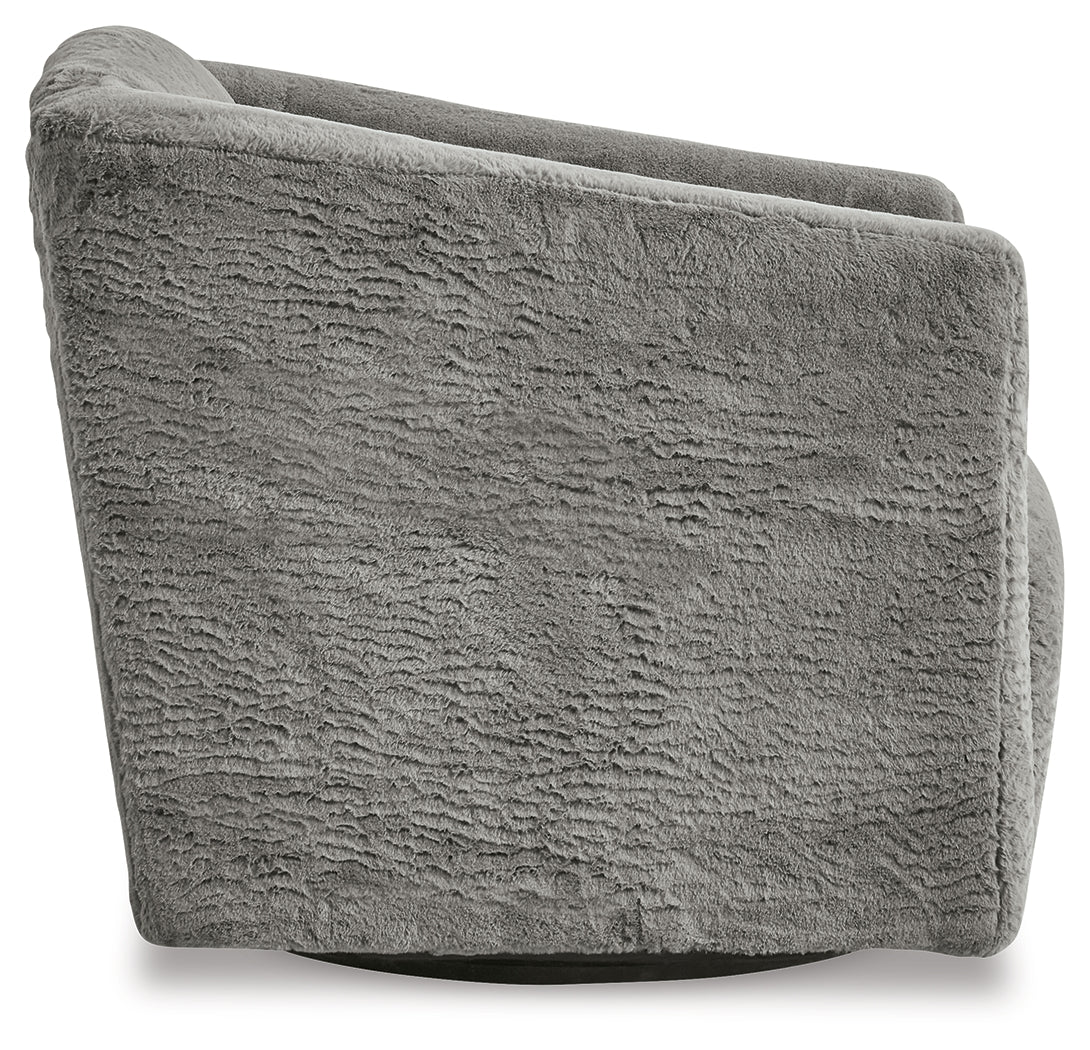 Bramner Charcoal Swivel Accent Chair (Online Special Price) - Ornate Home